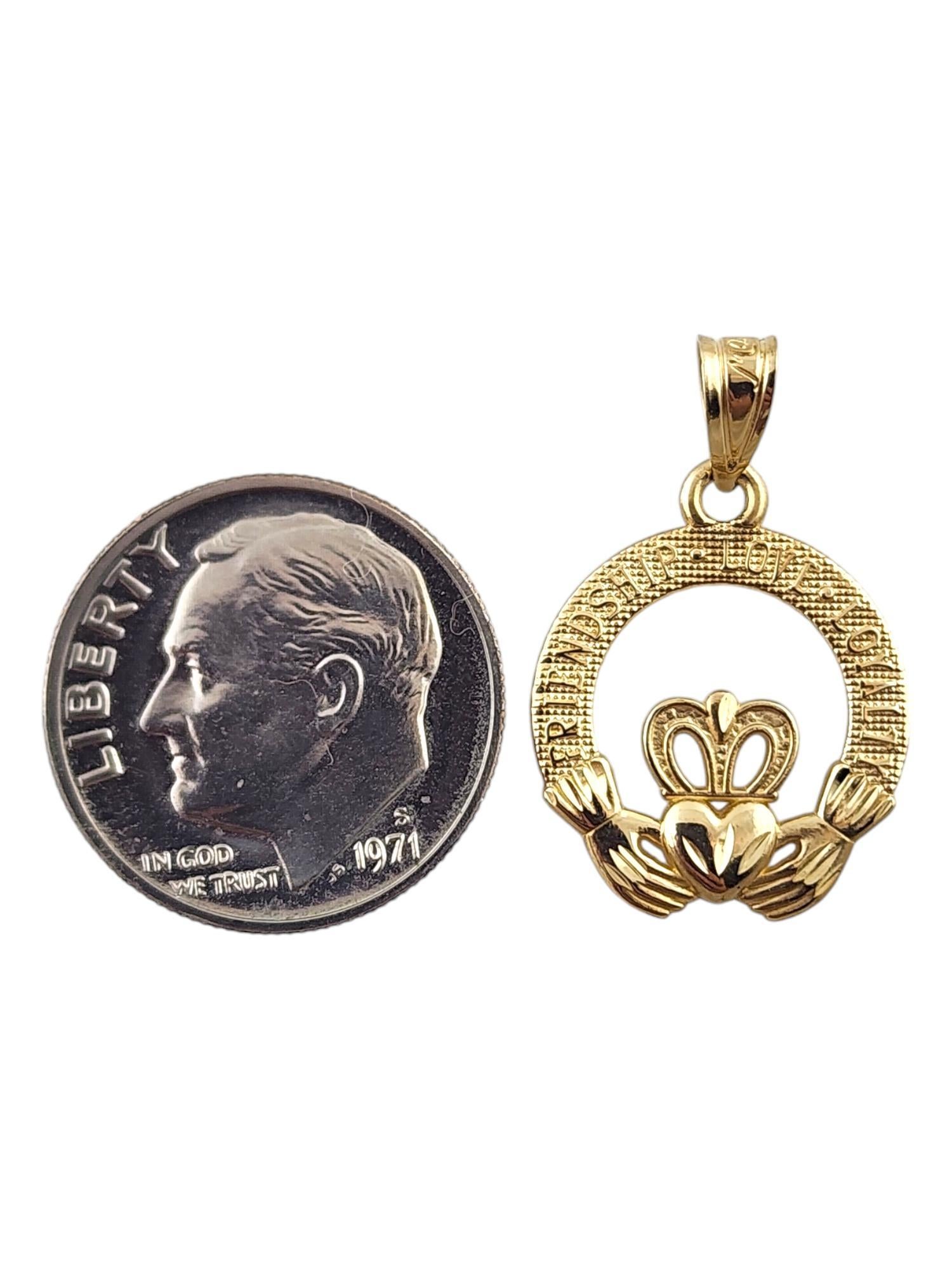 10 Karat Yellow Gold Claddagh Pendant #19434 1