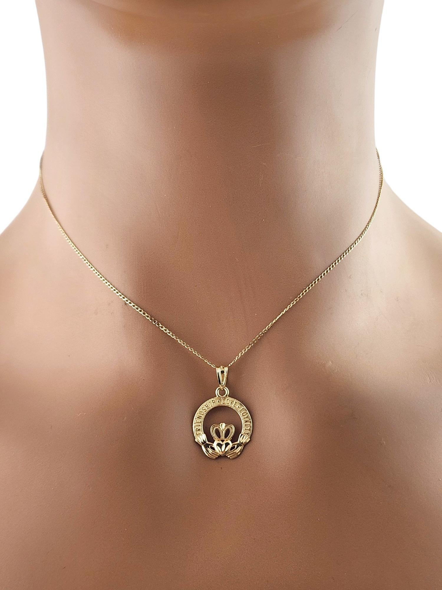 10 Karat Yellow Gold Claddagh Pendant #19434 3