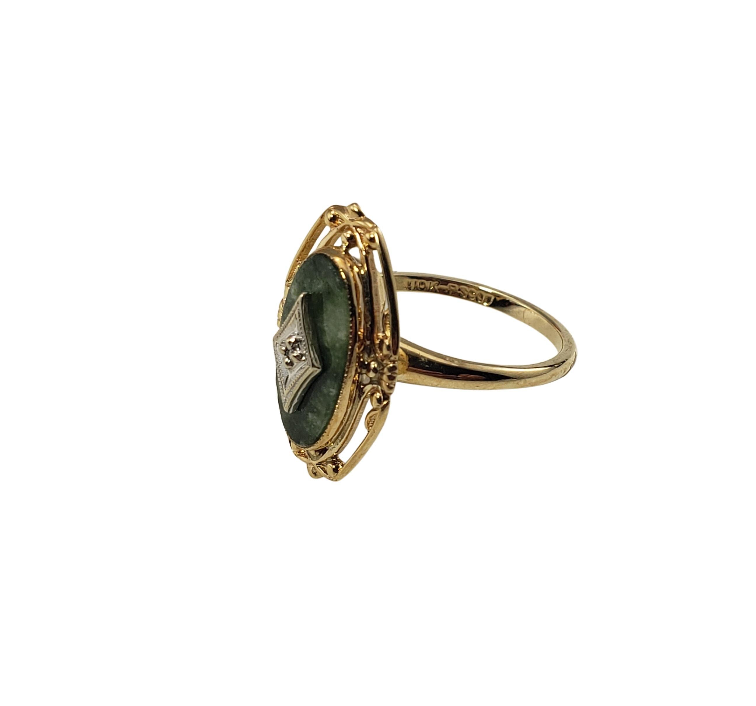 Ring aus 10 Karat Gelbgold mit Connemara-Marmor und Diamant im Zustand „Gut“ in Washington Depot, CT