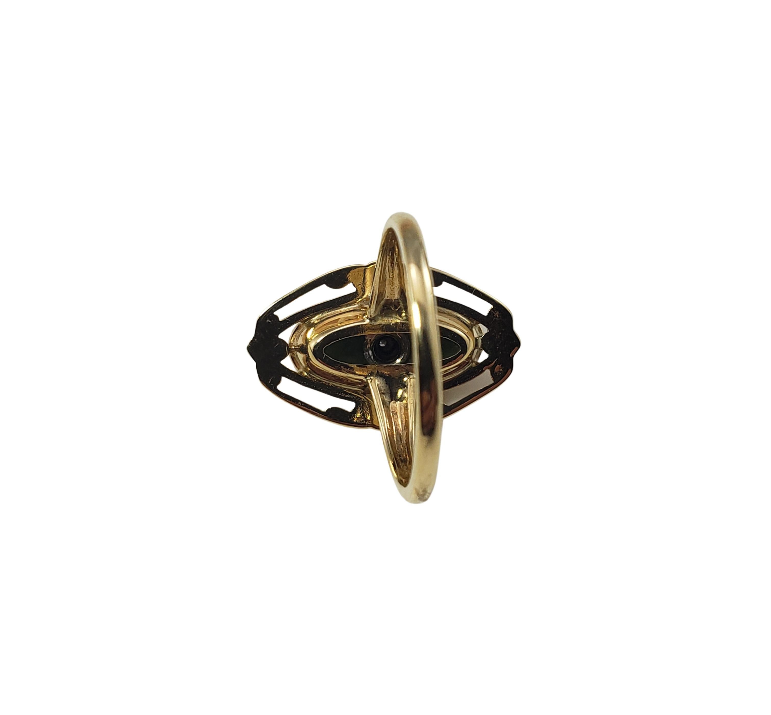 Ring aus 10 Karat Gelbgold mit Connemara-Marmor und Diamant für Damen oder Herren