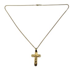 10 Karat Yellow Gold Crucifix Pendant Necklace #19740