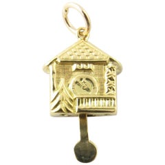 Vintage 10 Karat Yellow Gold Cuckoo Clock Charm