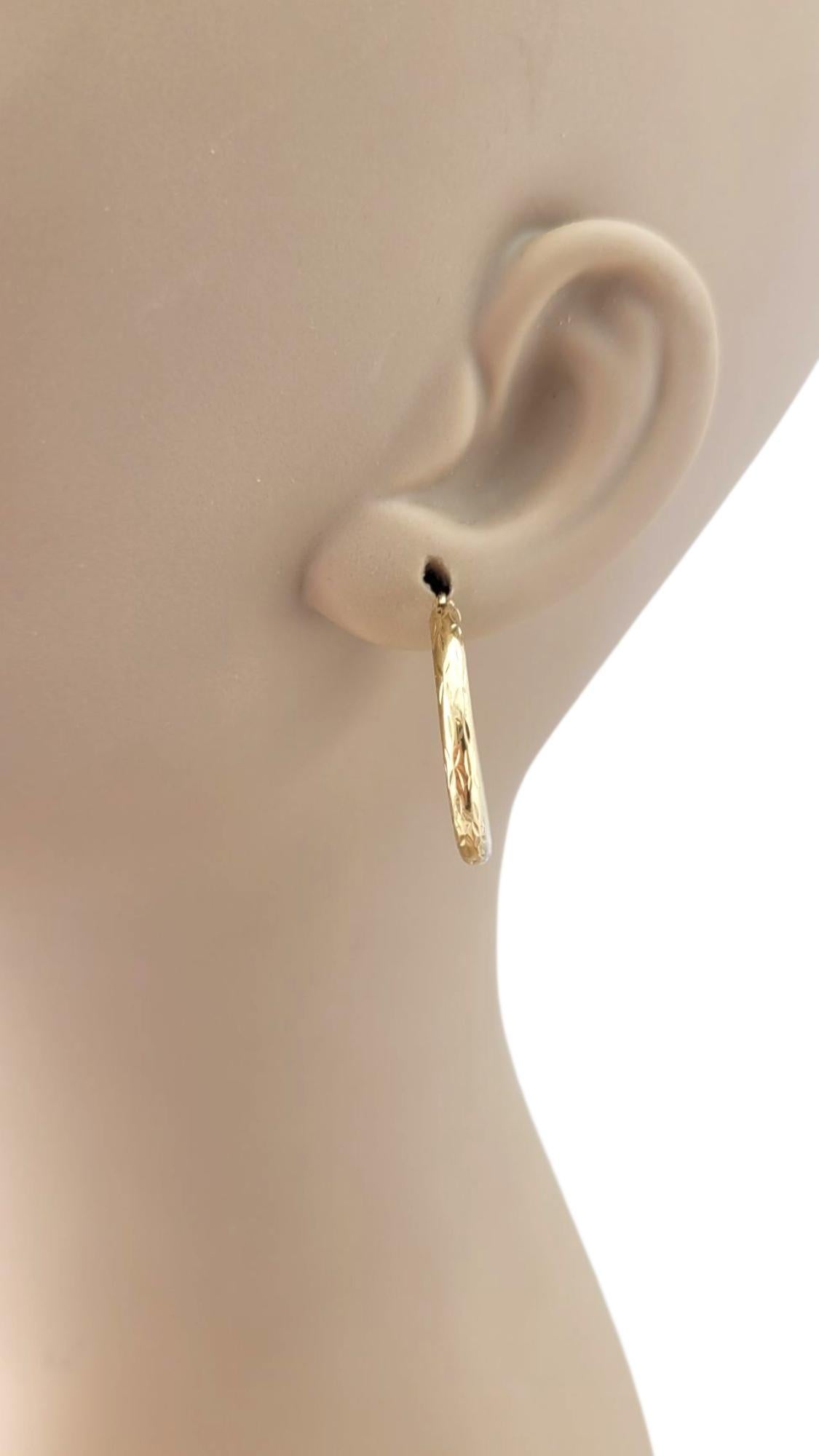 10 Karat Yellow Gold Diamond Cut Hoop Earrings #21881 en vente 6