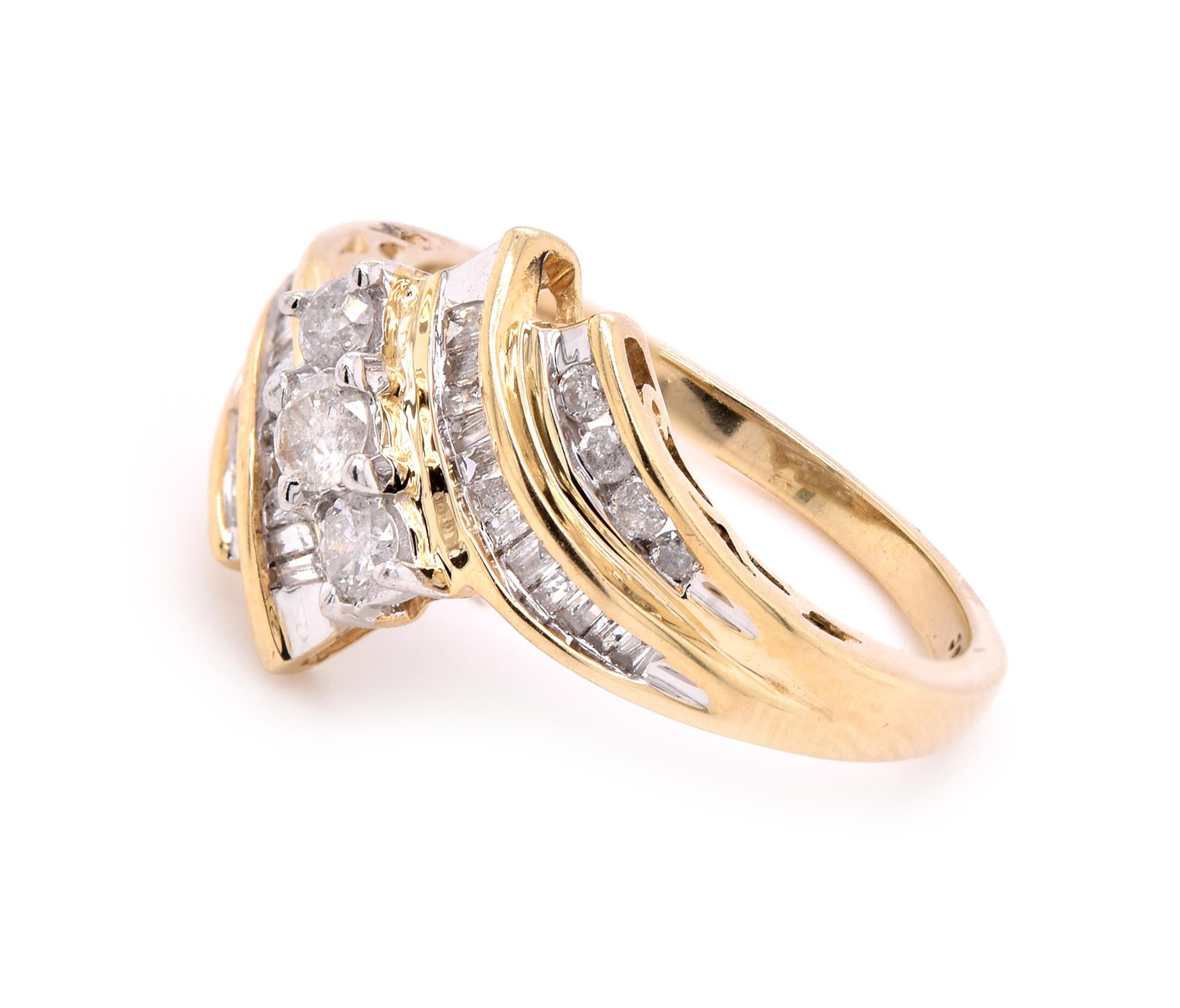 10 Karat Yellow Gold Diamond Fashion Ring In Excellent Condition In Scottsdale, AZ