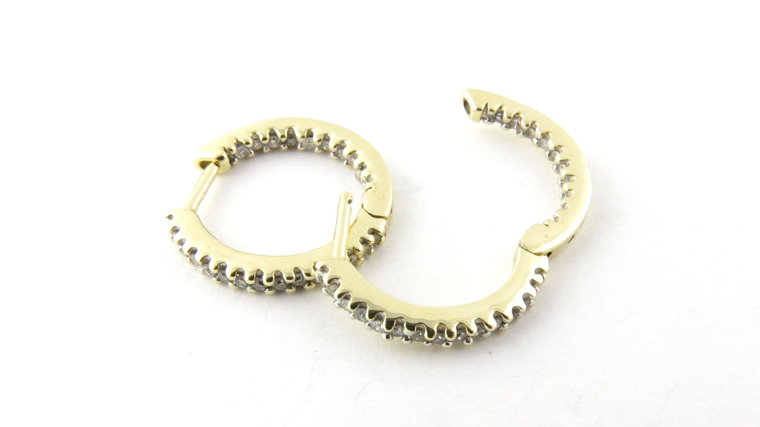 Women's 10 Karat Yellow Gold Diamond Hoop Earrings