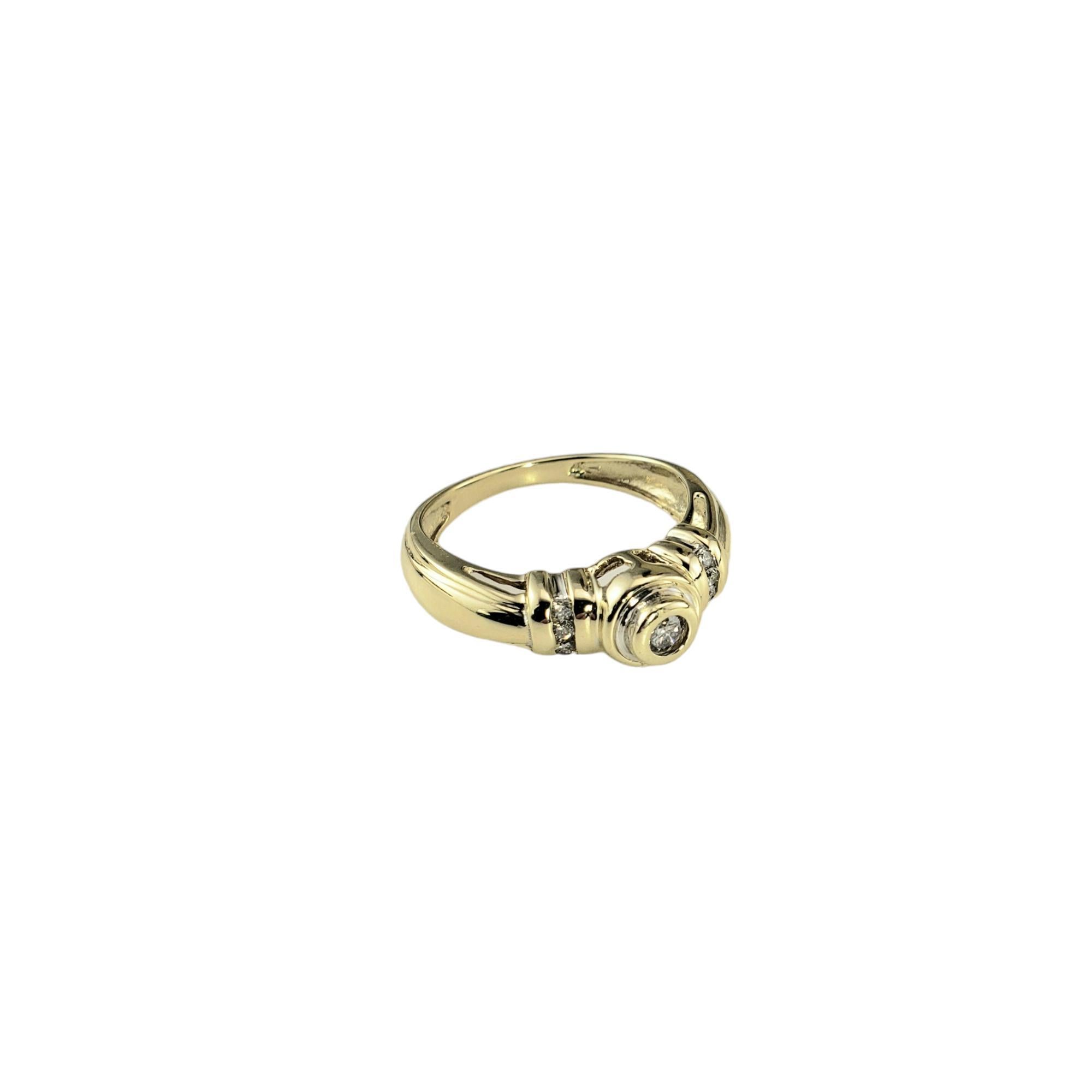 Brilliant Cut 10 Karat Yellow Gold Diamond Ring Size 6 #17417 For Sale