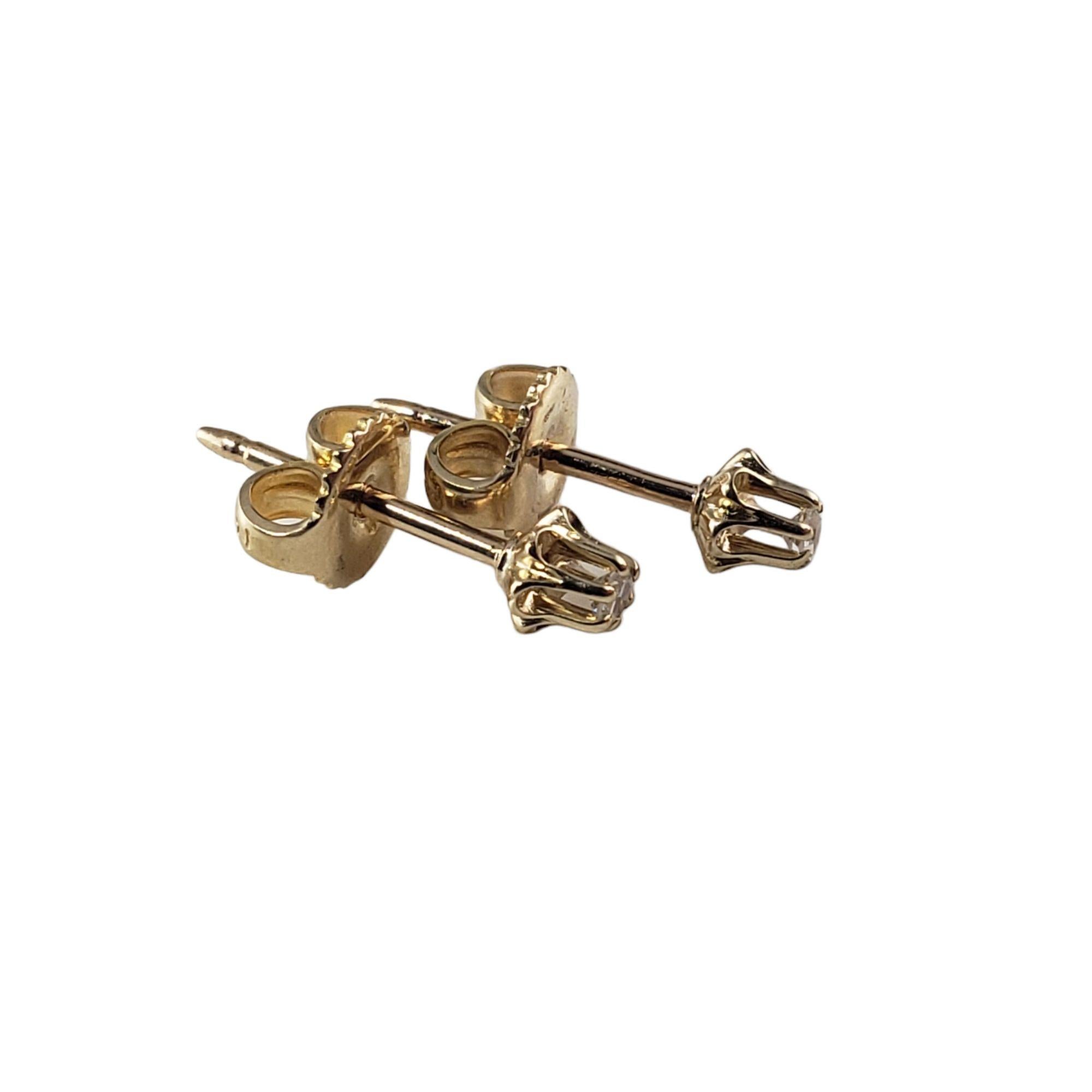 Single Cut 10 Karat Yellow Gold Diamond Stud Earrings #14705 For Sale