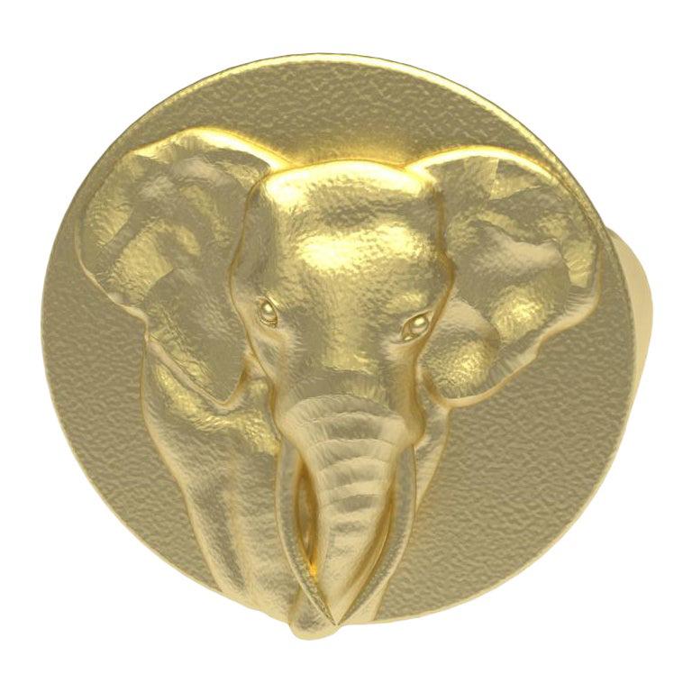 AFFY Simulated Ruby Elephant Head Cocktail Ring - 14k Gold Over Sterling Silver, Statement Ring Gift For Her