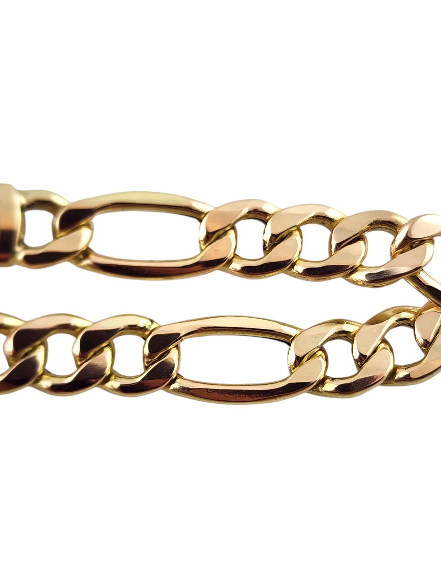 Women's 10 Karat Yellow Gold Figaro Chain Link Bracelet #18895