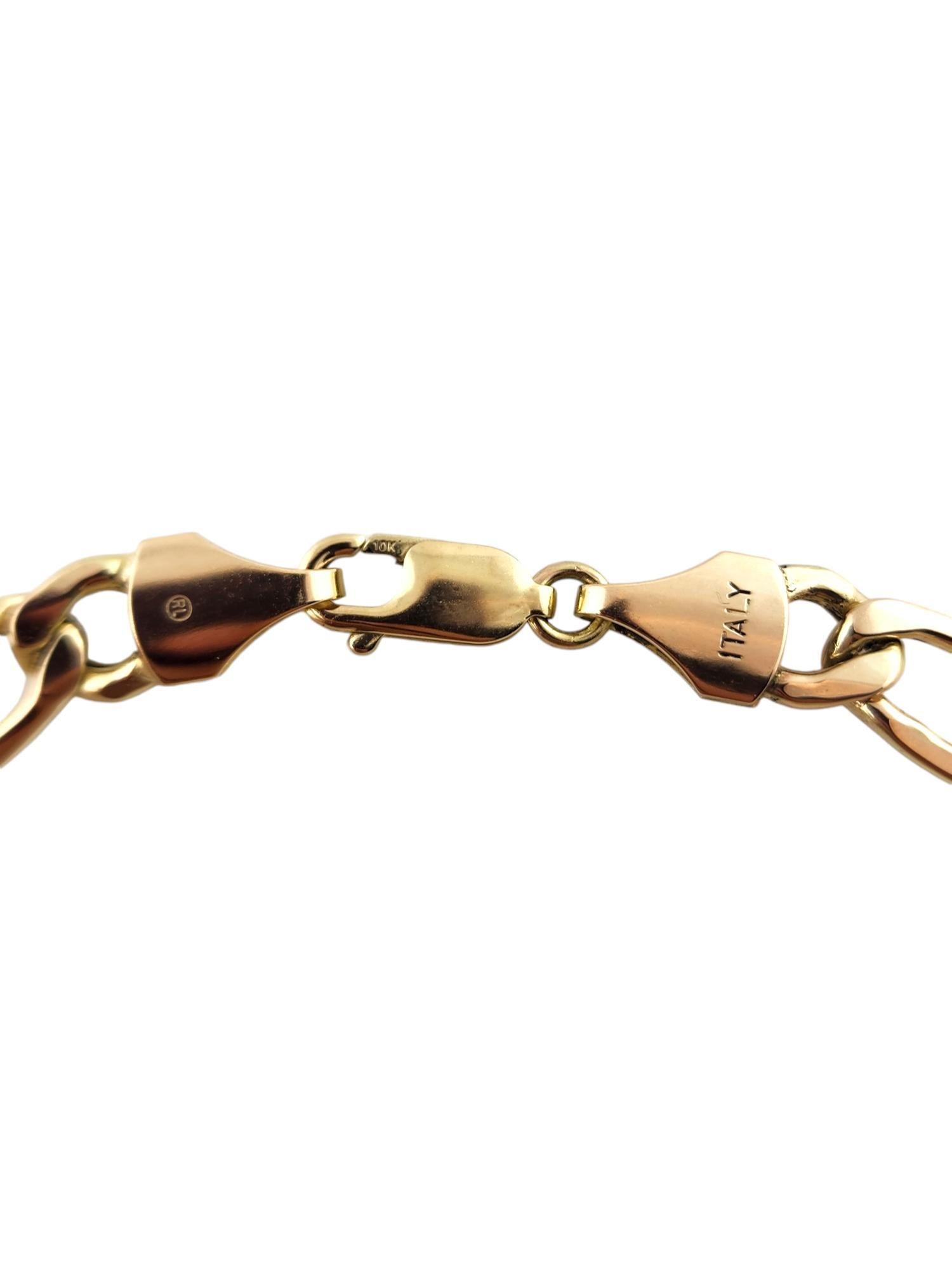 10 Karat Yellow Gold Figaro Chain Link Bracelet #18895 1