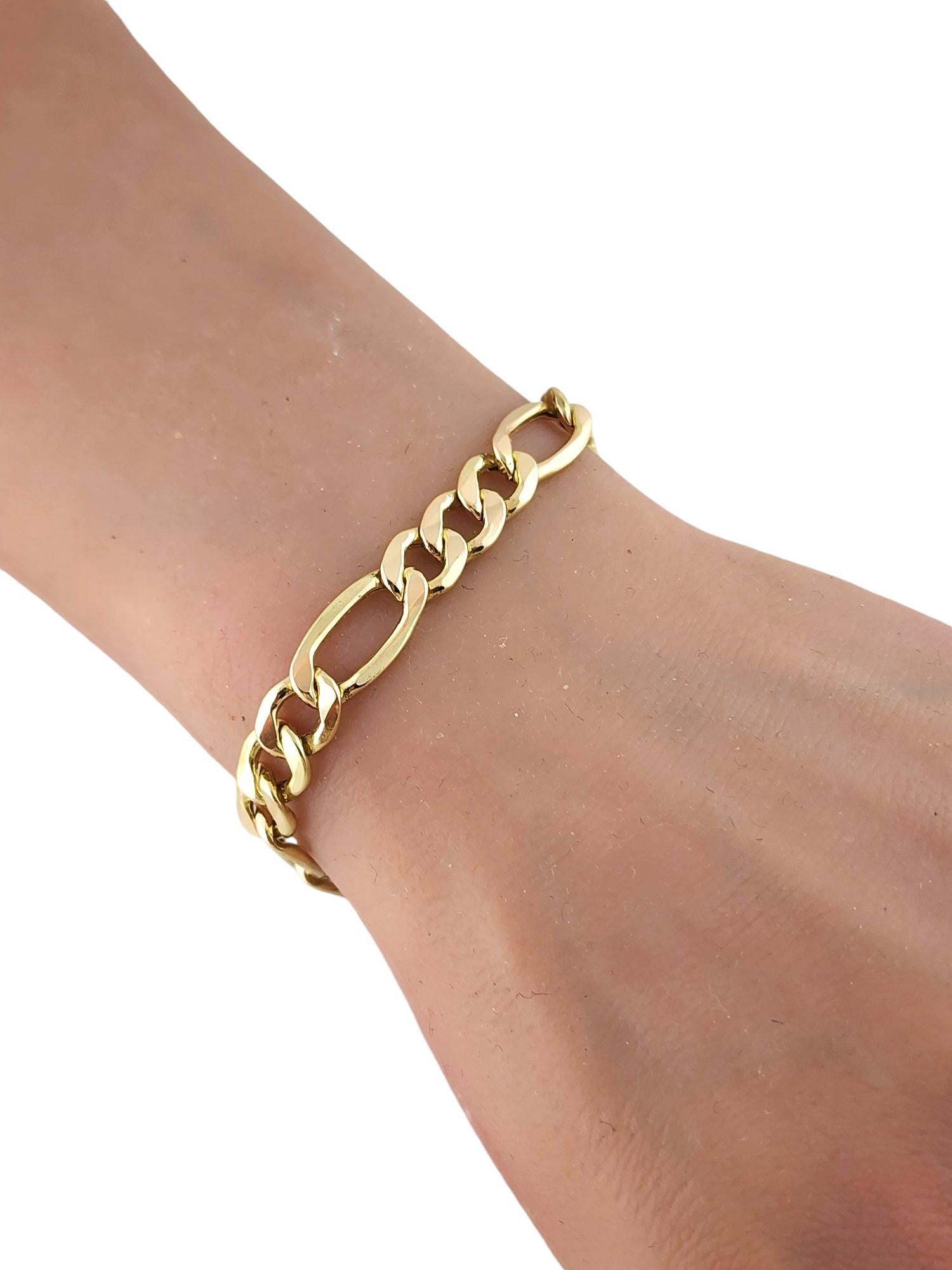 10 Karat Yellow Gold Figaro Chain Link Bracelet #18895 5