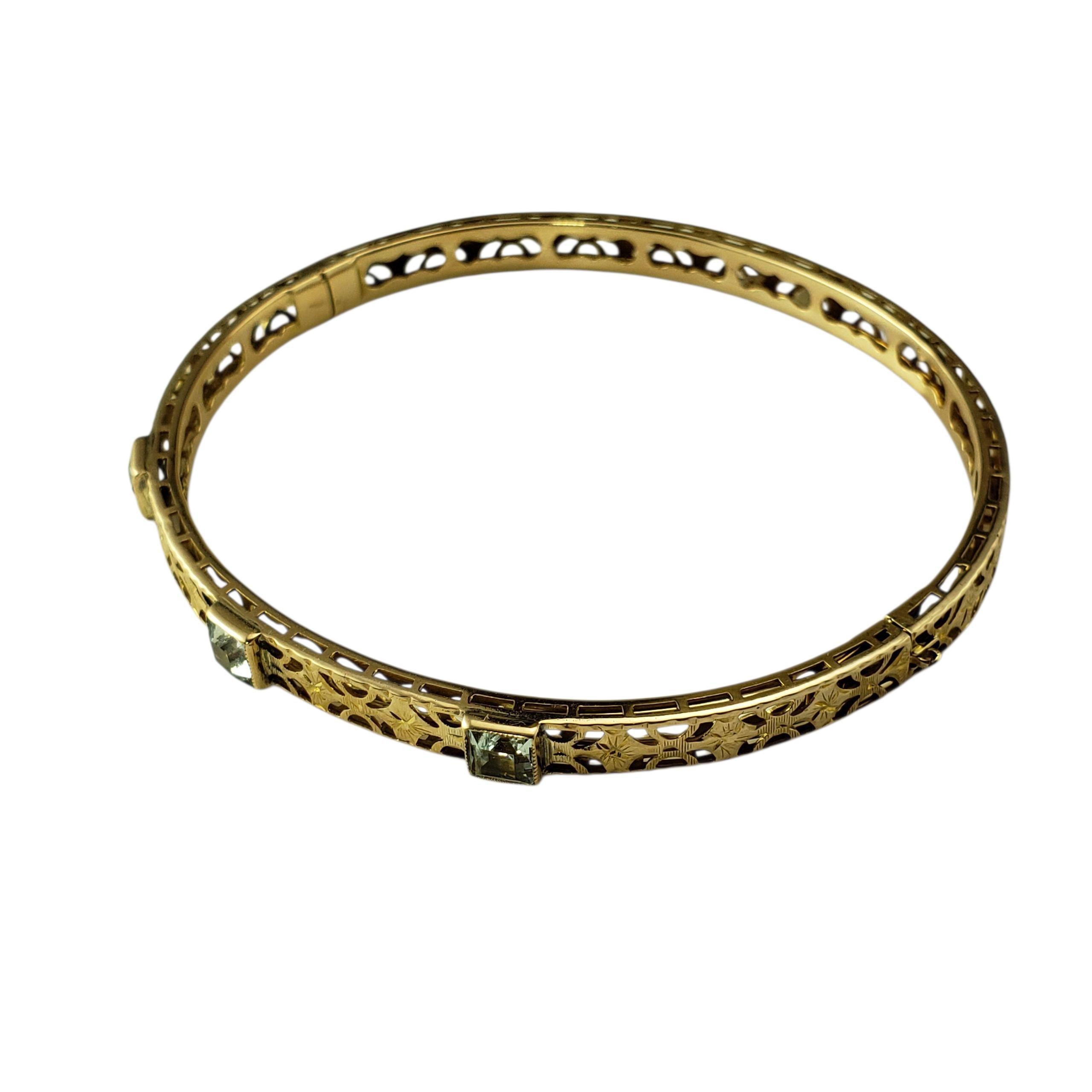 Bracciale in oro giallo 10 carati con filigrana e gemme blu #22442 In condizioni buone in vendita a Washington Depot, CT