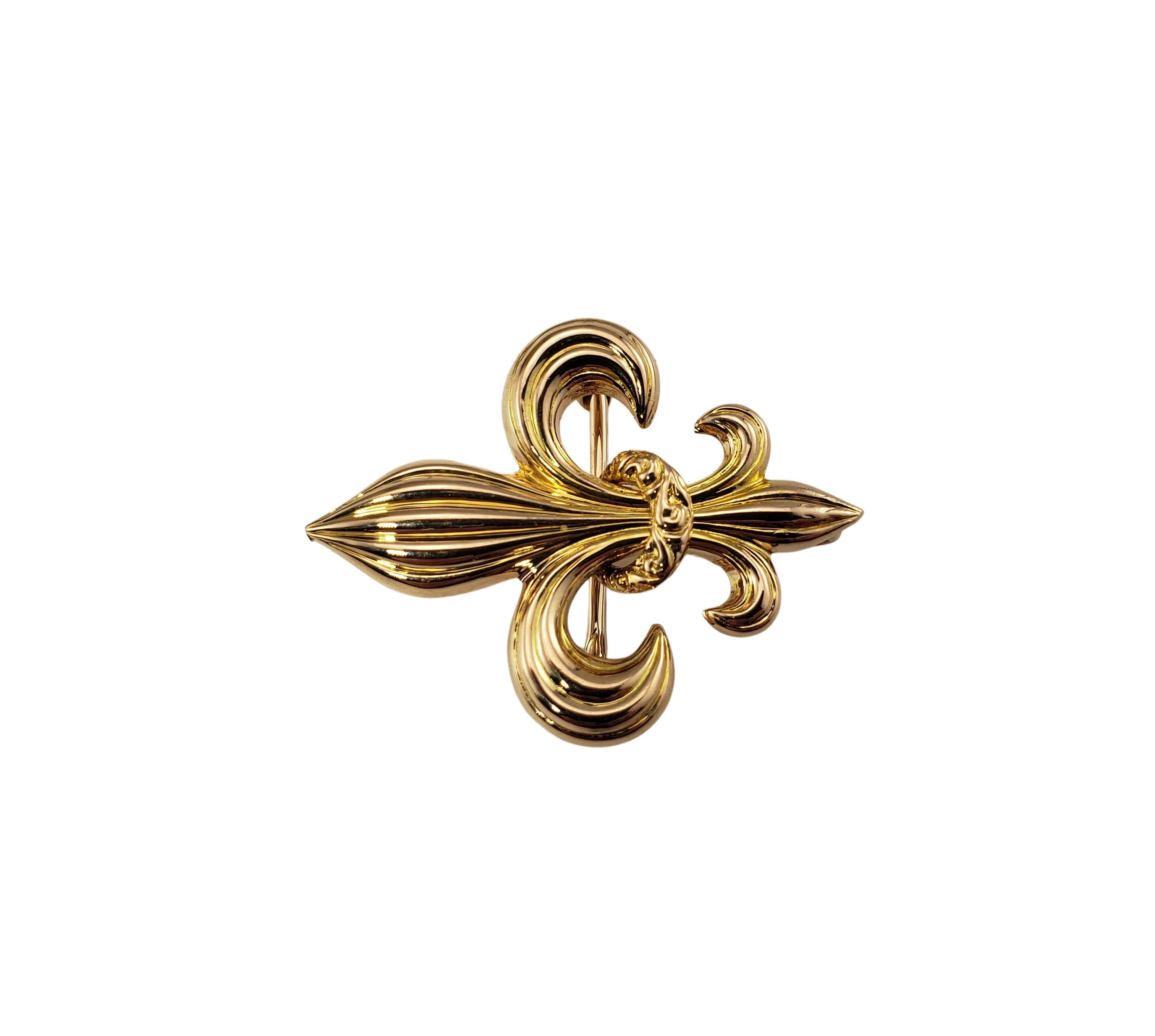 Vintage 10 Karat Yellow Gold Fleur de Lis Brooch/Pendant-

This lovely brooch features a Fleur de Lis crafted in beautifully detailed 10K yellow gold. Can be worn as a brooch or a pendant.

Size: 26 mm x 20 mm

Weight: 1.2 dwt. / 2.0 gr.

Stamped: