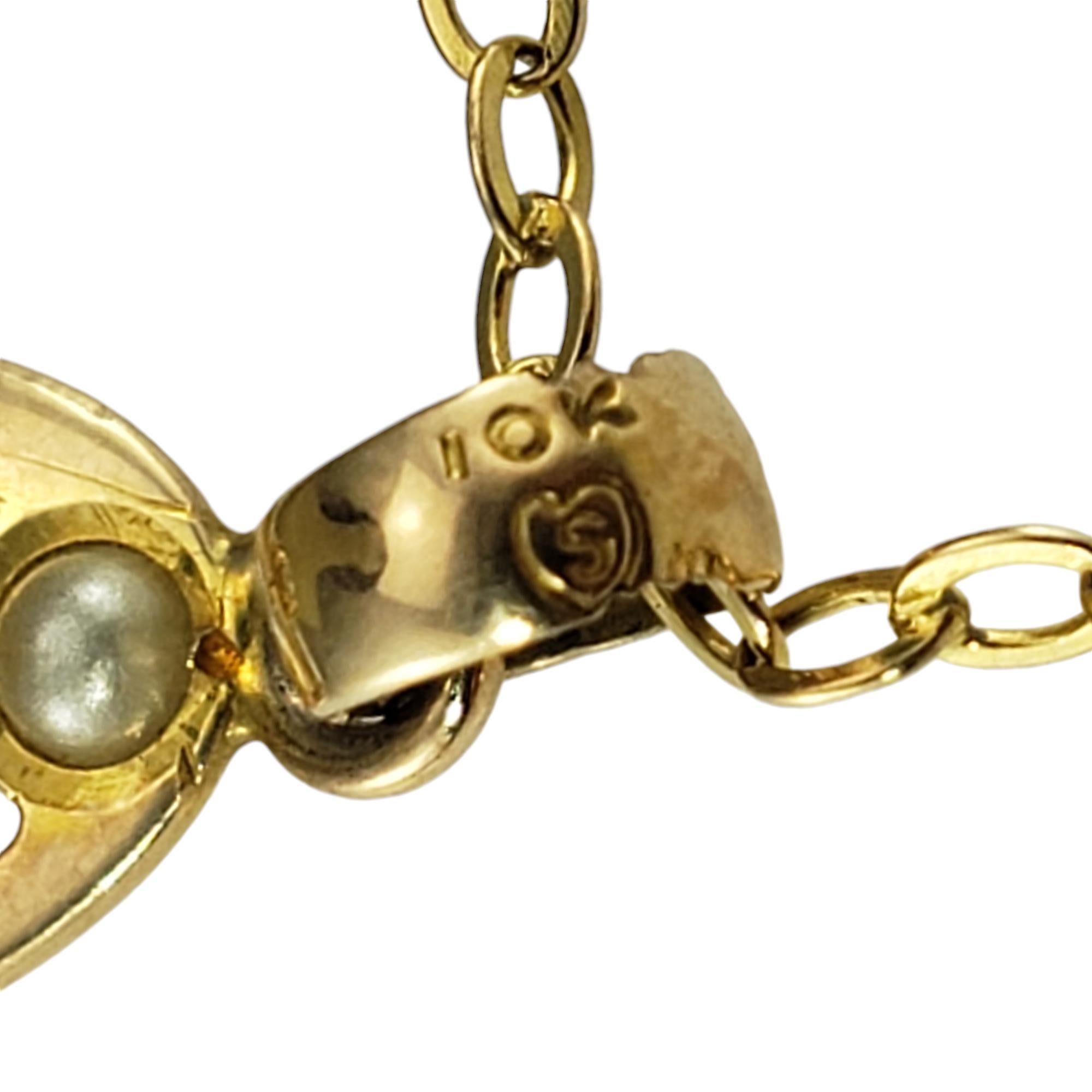 10 Karat Yellow Gold Freshwater Pearl Pendant Necklace #18403 For Sale 1