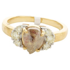 10 Karat Yellow Gold Galaxy Diamond Ring with Half Moon Accents