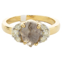 10 Karat Yellow Gold Galaxy Diamond Ring with Half Moon Diamond Accents