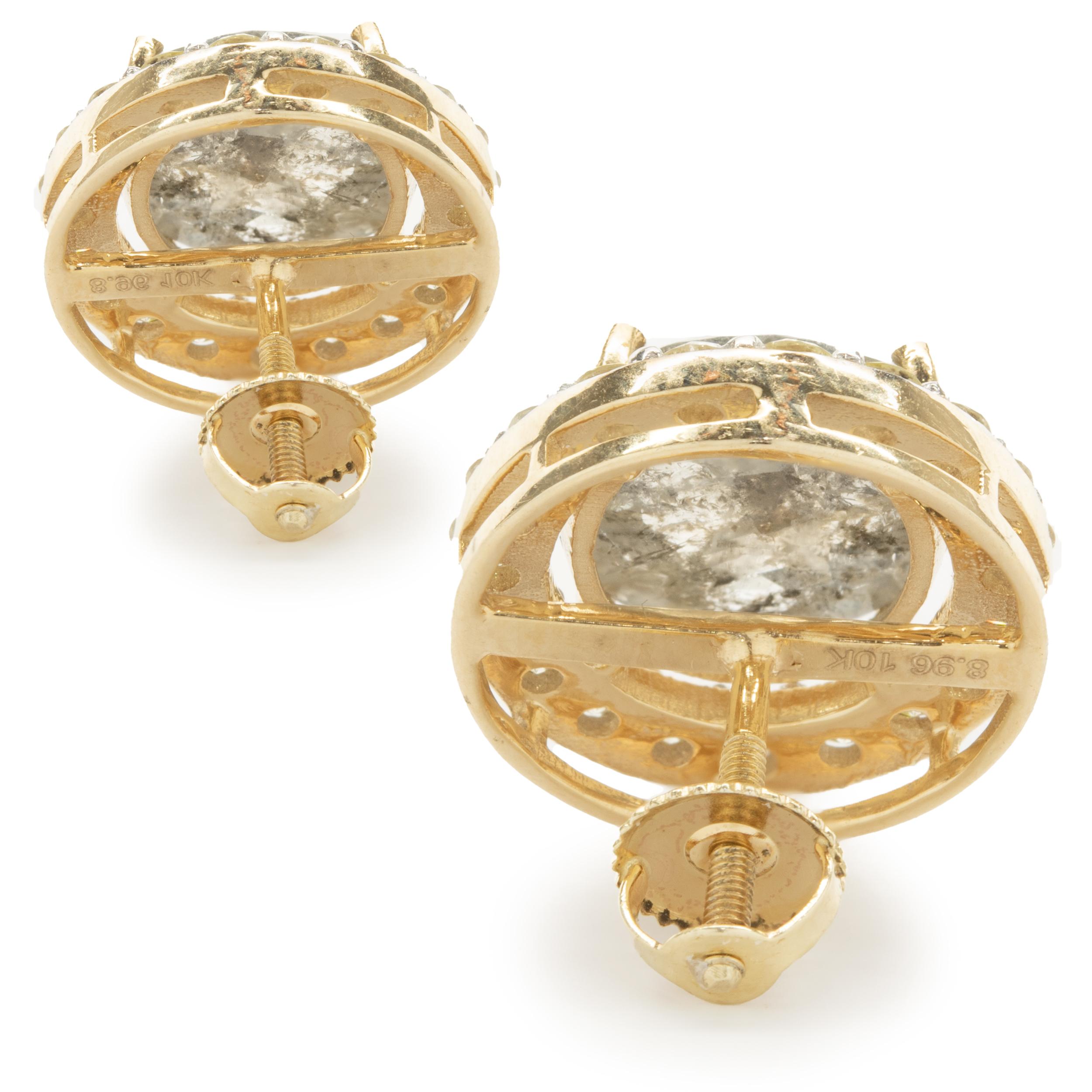 10 Karat Gelbgold Galaxy-Diamant mit Diamant-Halo (Rundschliff)