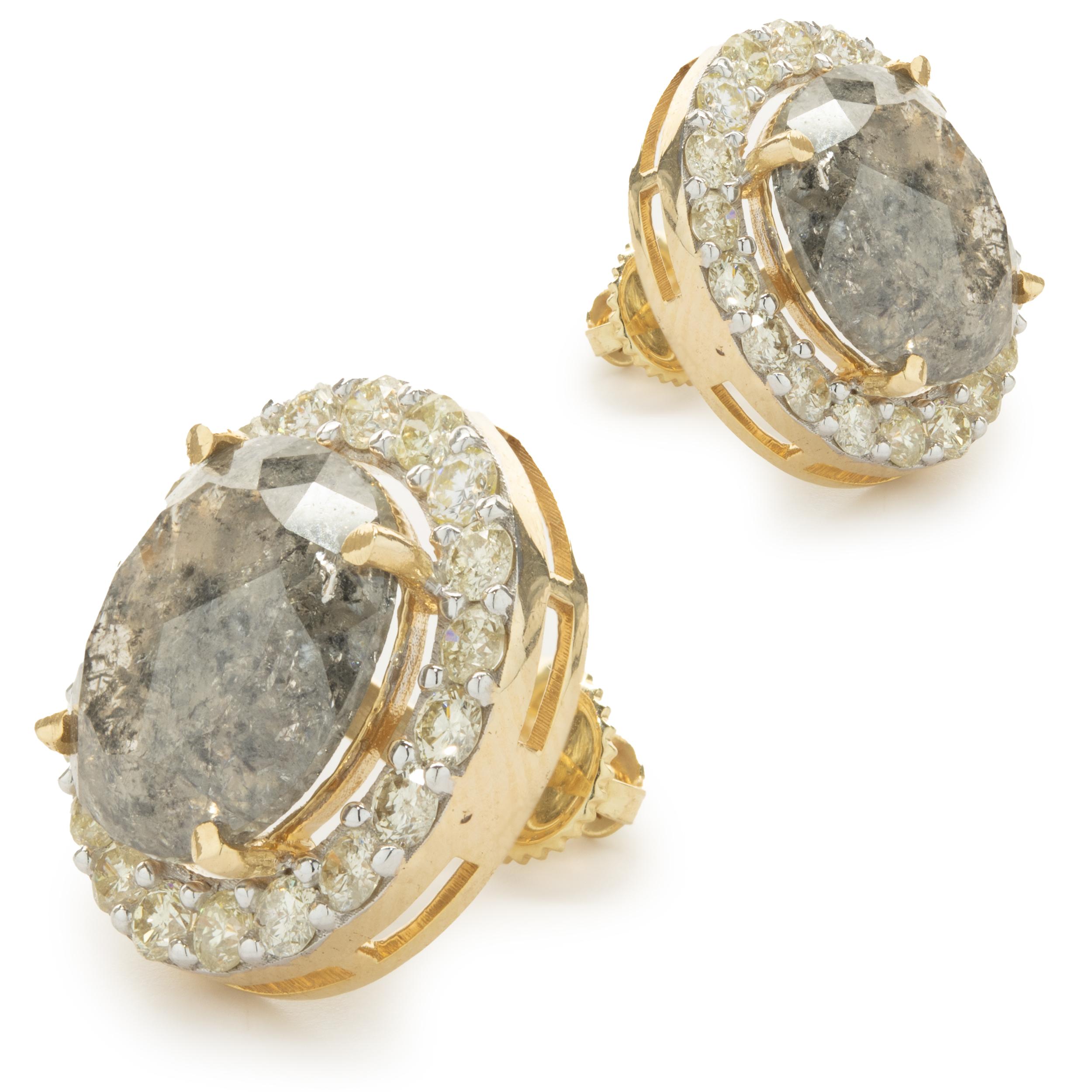 10 Karat Gelbgold Galaxy-Diamant mit Diamant-Halo im Zustand „Hervorragend“ in Scottsdale, AZ
