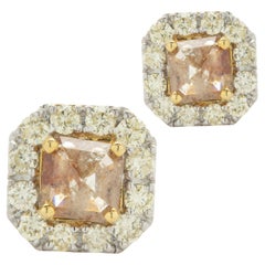 10 Karat Yellow Gold Galaxy Diamond with Diamond Halo