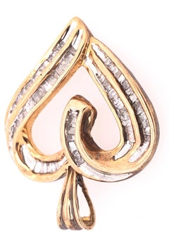10 Karat Yellow Gold Heart Charm / Pendant with Diamonds