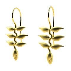 10 Karat Gelbgold Heliconia-Ohrhänger