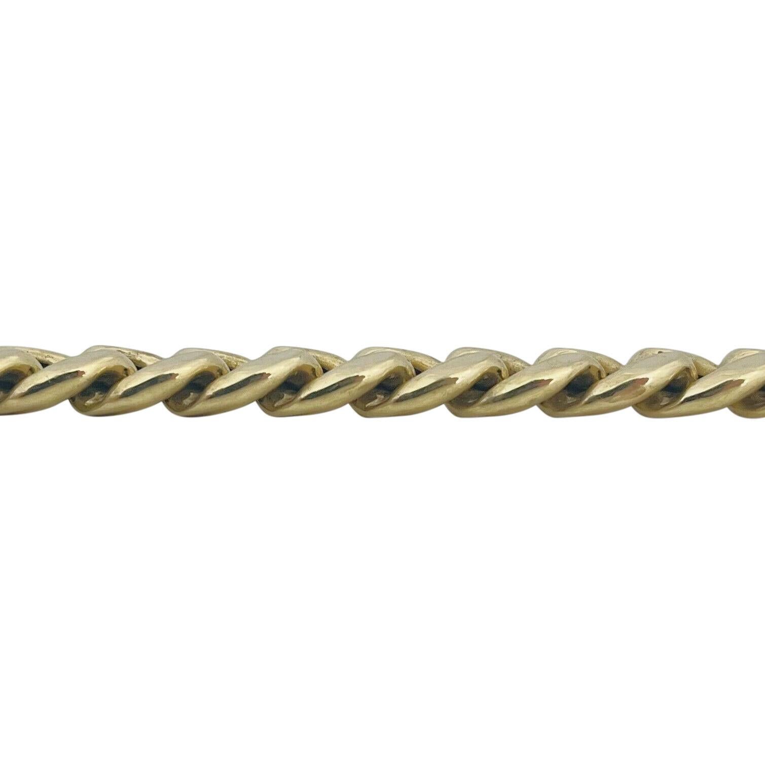 10 Karat Yellow Gold Hollow Cuban Curb Link Bracelet In Good Condition For Sale In Guilford, CT