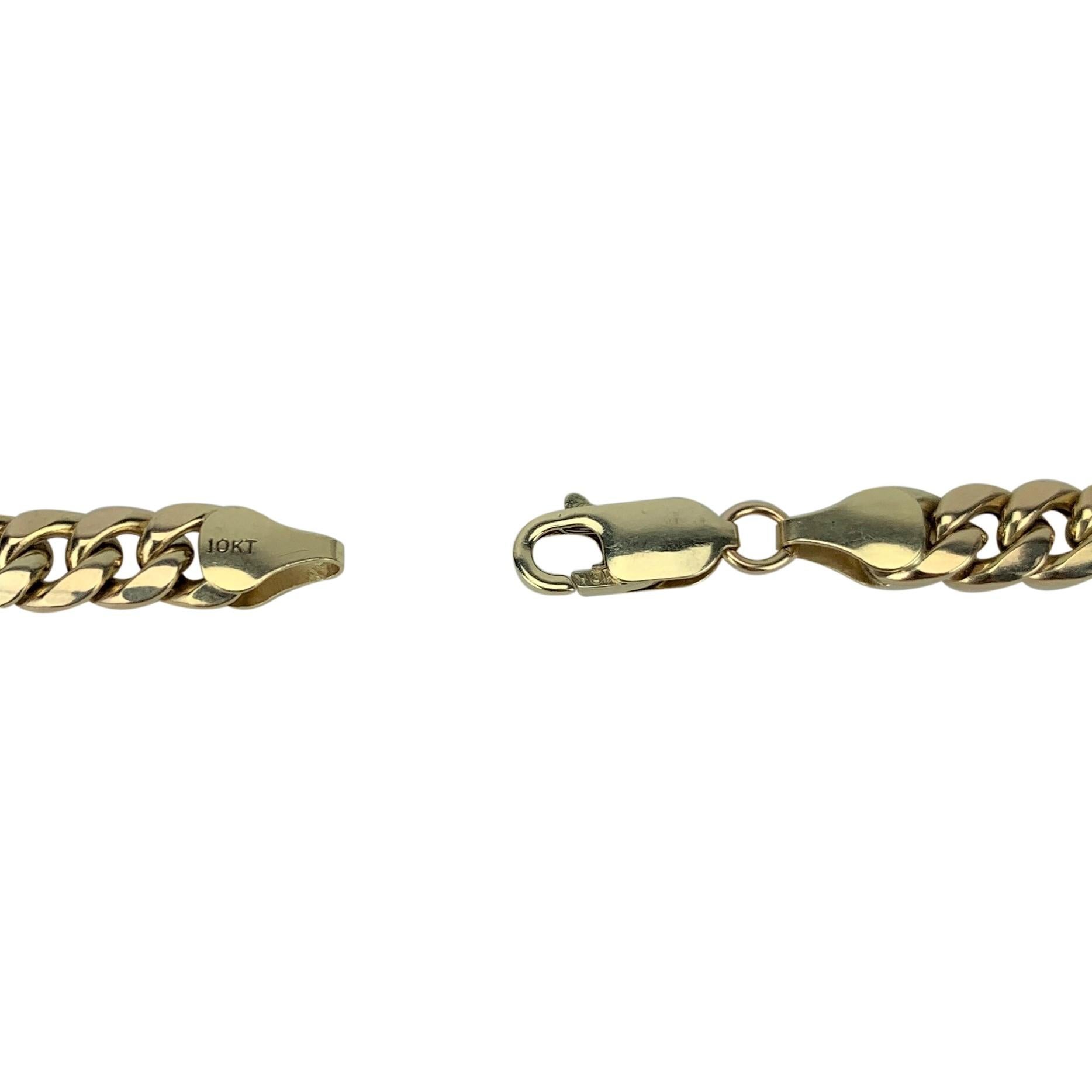 10 Karat Yellow Gold Hollow Cuban Curb Link Chain Necklace 3