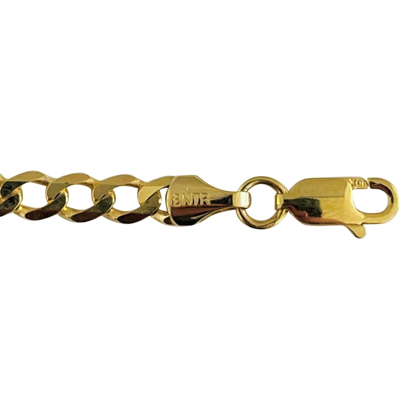 10 Karat Yellow Gold Hollow Flat Curb Link Chain Necklace Turkey  1