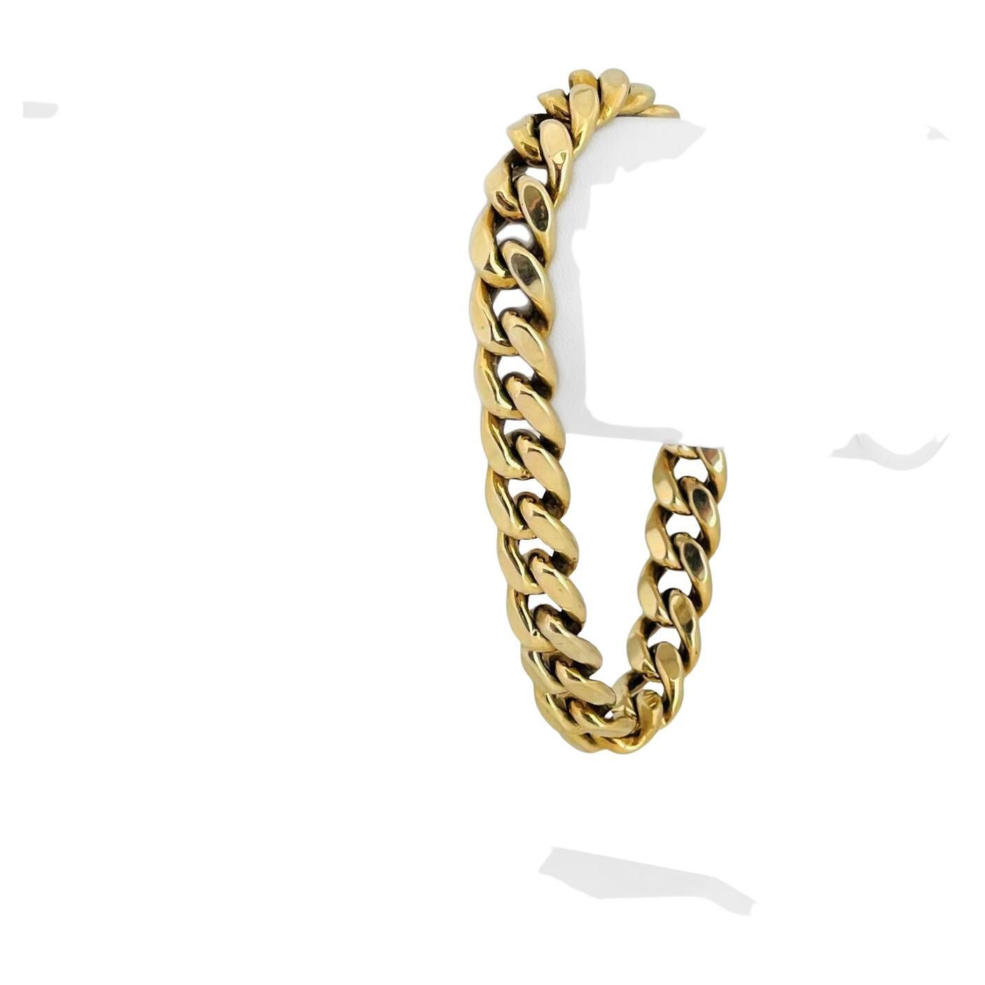 Authentic Italian Braccio Men's Diamond Curb Link Bracelet 14 Karat For