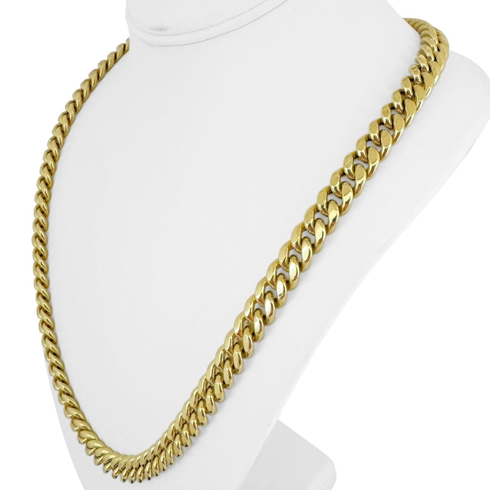 10k Yellow Gold 54.8g Hollow Polished 9mm Cuban Link Chain Necklace 24