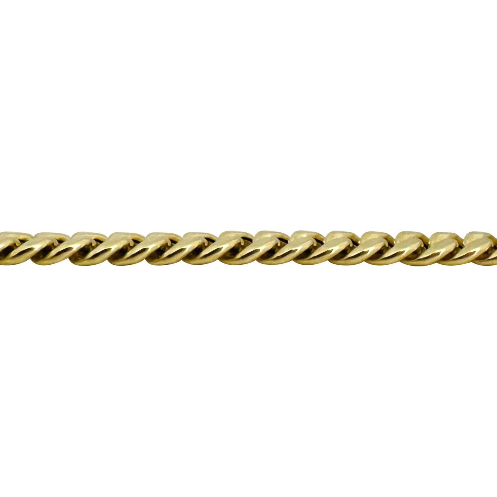 Women's or Men's 10 Karat Yellow Gold Hollow Polished Cuban Link Chain Necklace 