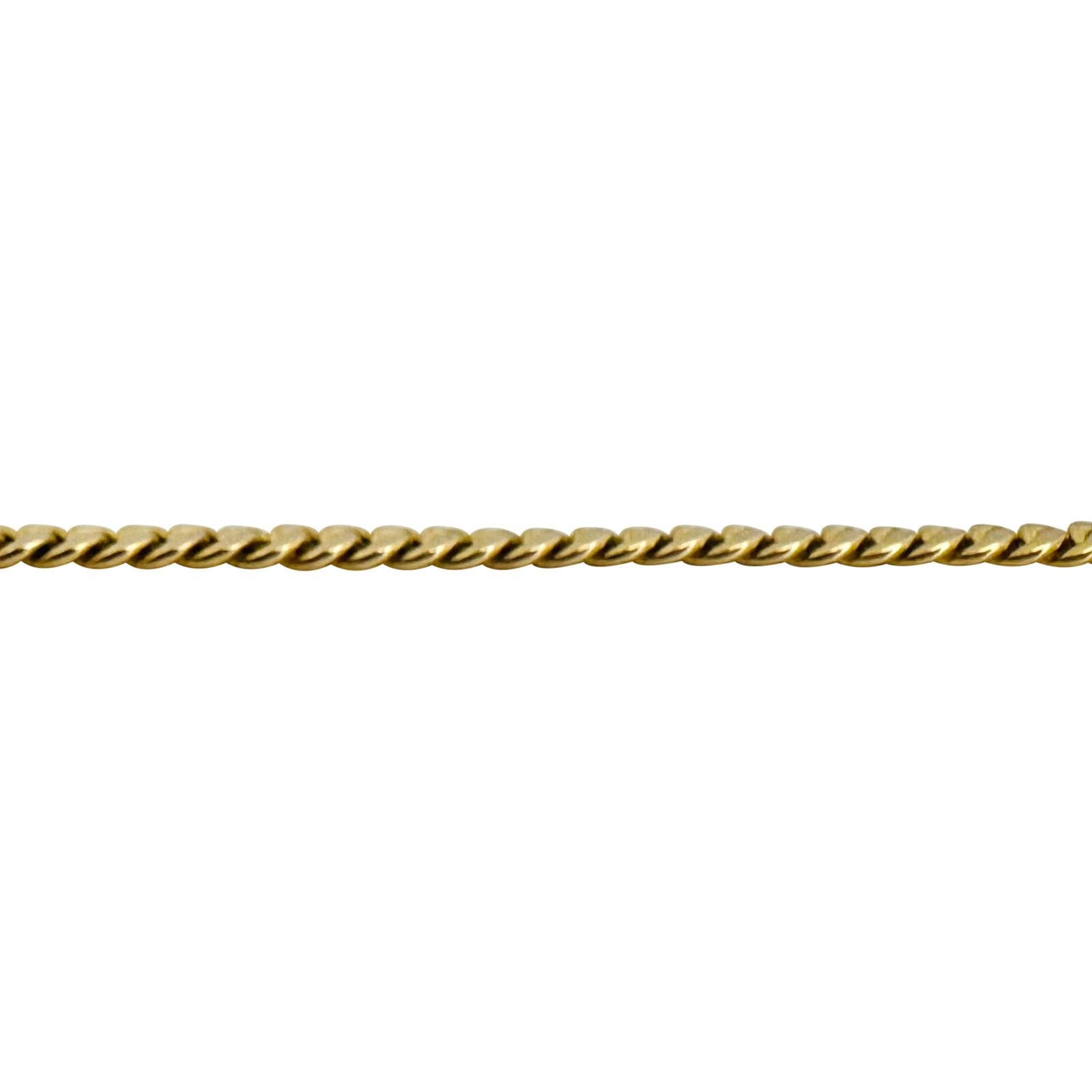 Women's or Men's 10 Karat Yellow Gold Hollow Polished Cuban Link Chain Necklace  For Sale