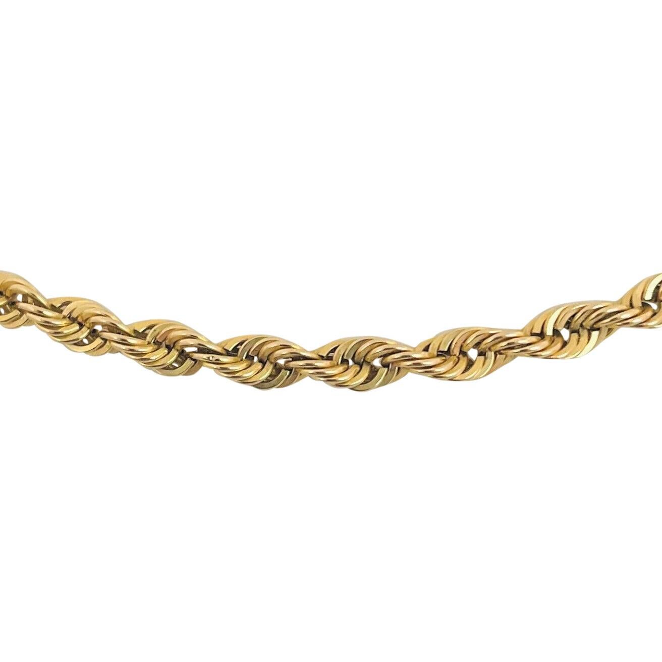 Halskette aus 10 Karat Gelbgold mit hohle Seilkettenkette Türkei im Zustand „Gut“ in Guilford, CT
