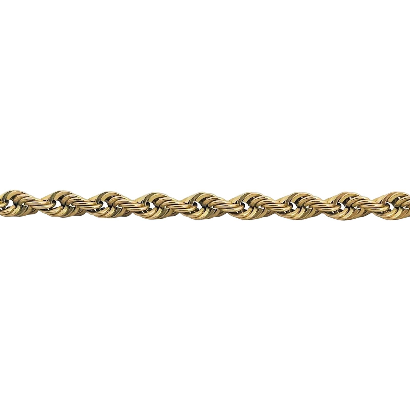Halskette aus 10 Karat Gelbgold mit hohle Seilkettenkette Türkei Damen