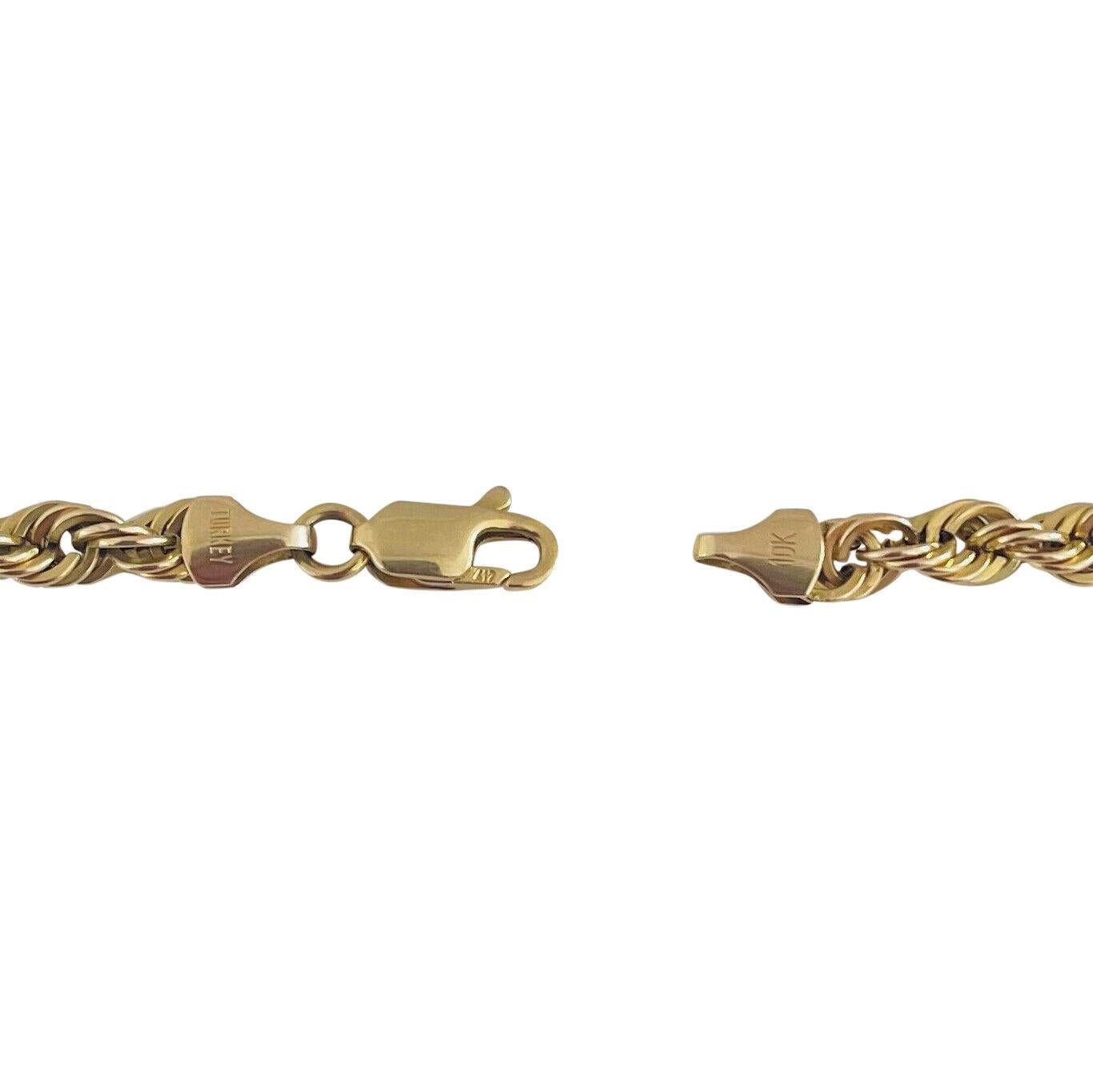 Halskette aus 10 Karat Gelbgold mit hohle Seilkettenkette Türkei 2