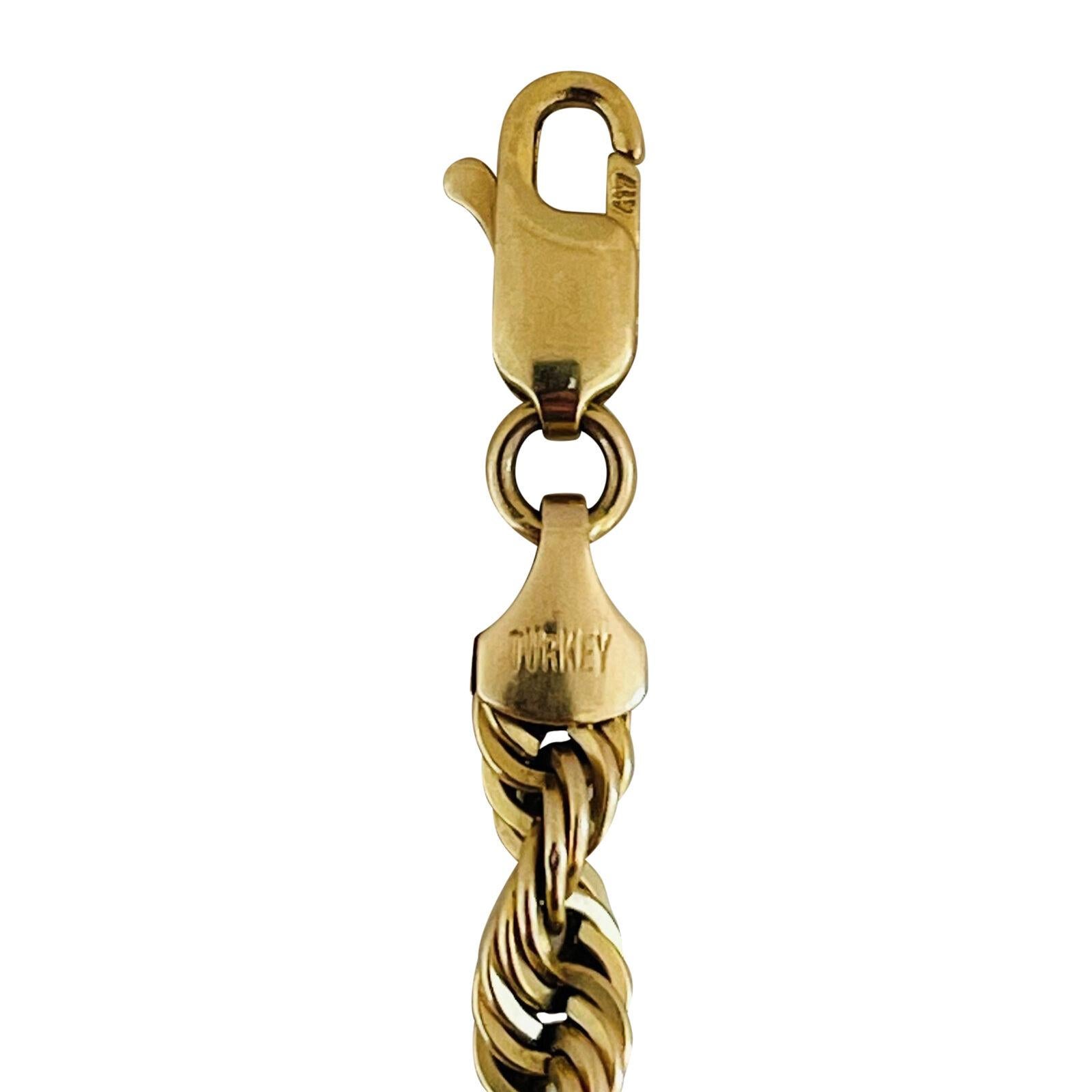 Halskette aus 10 Karat Gelbgold mit hohle Seilkettenkette Türkei 3