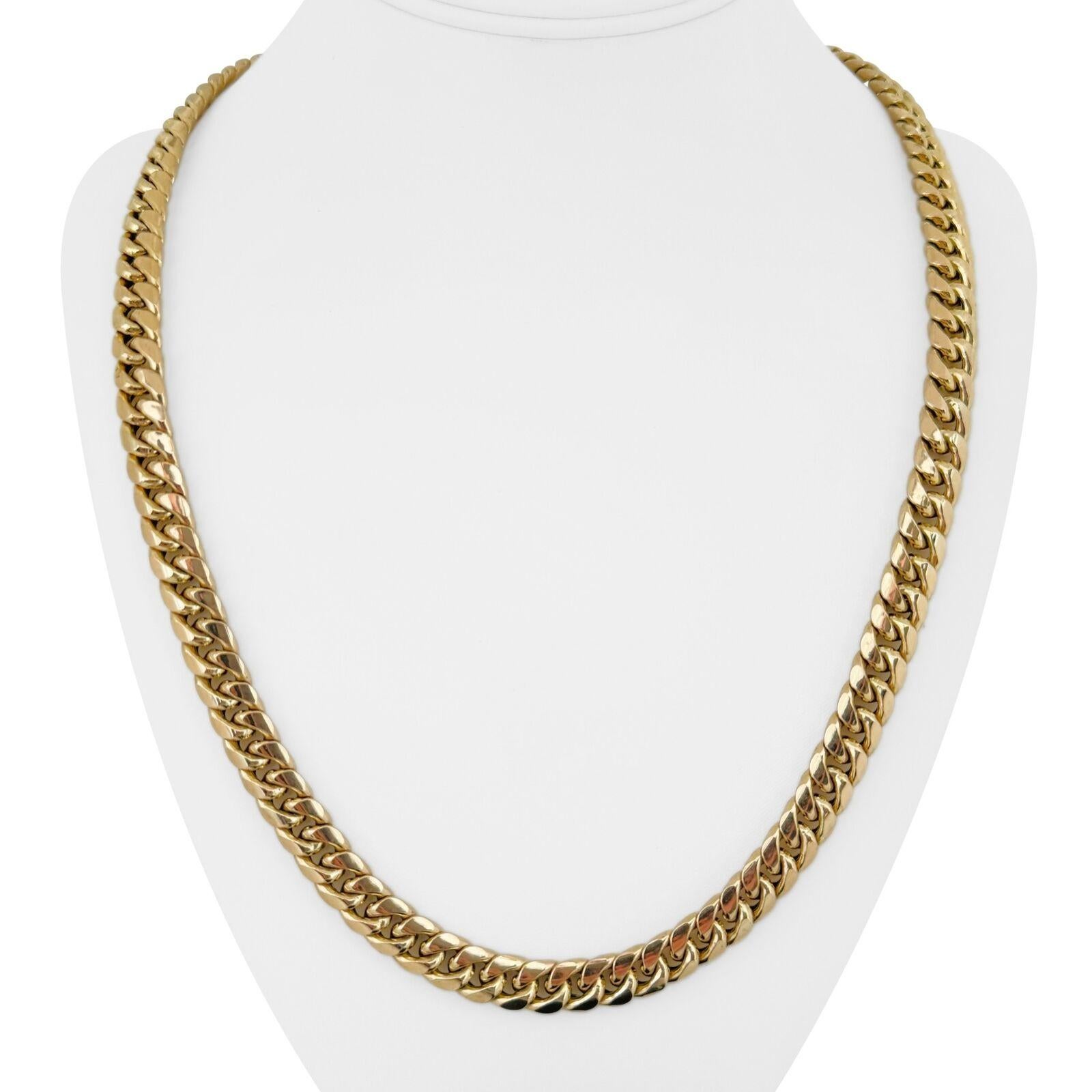 10k Gelbgold 51,7g hohlen dicken 9mm Cuban Link Kette Halskette 24