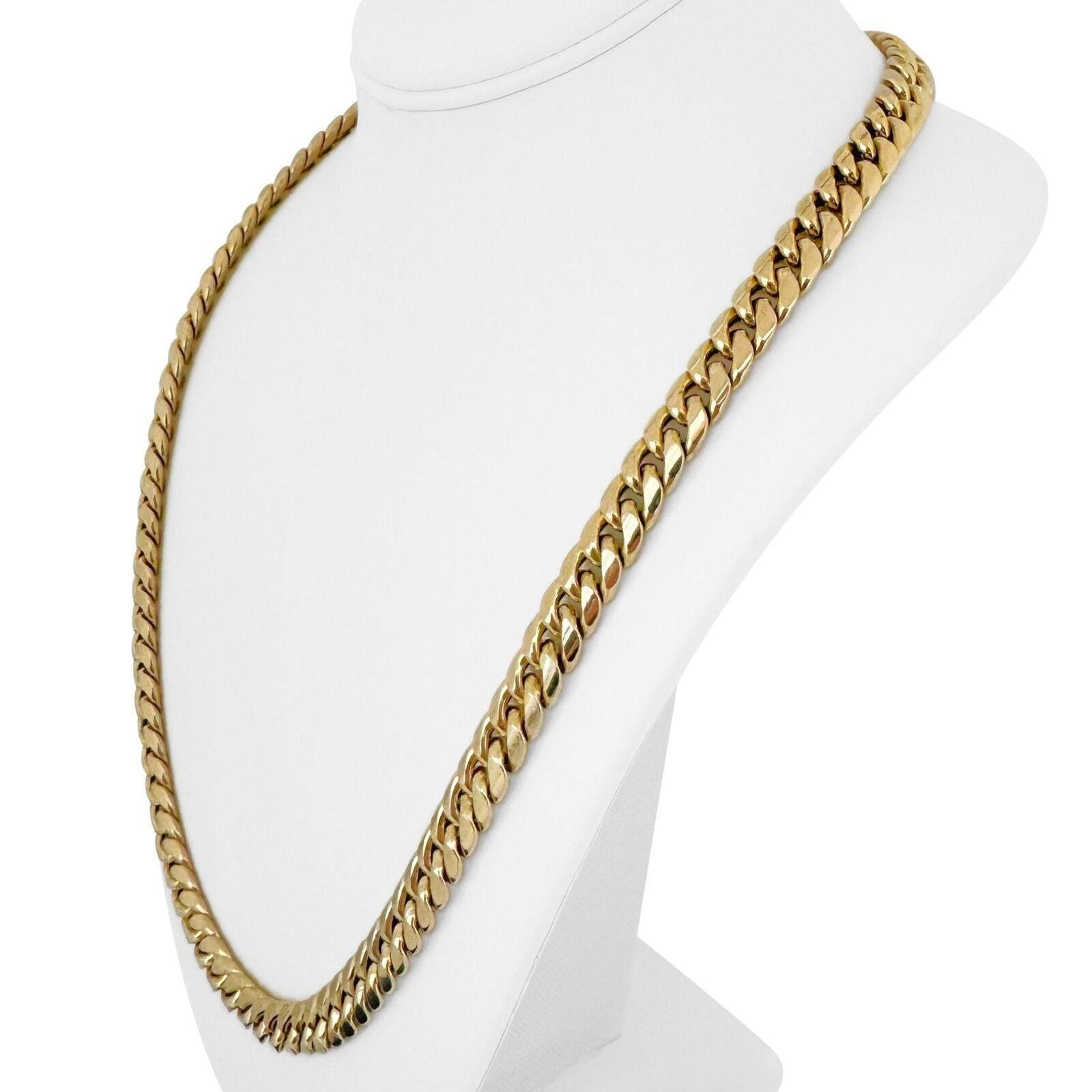 10 Karat Gelbgold Hohl, dicke kubanische Gliederkette Halskette im Zustand „Gut“ in Guilford, CT