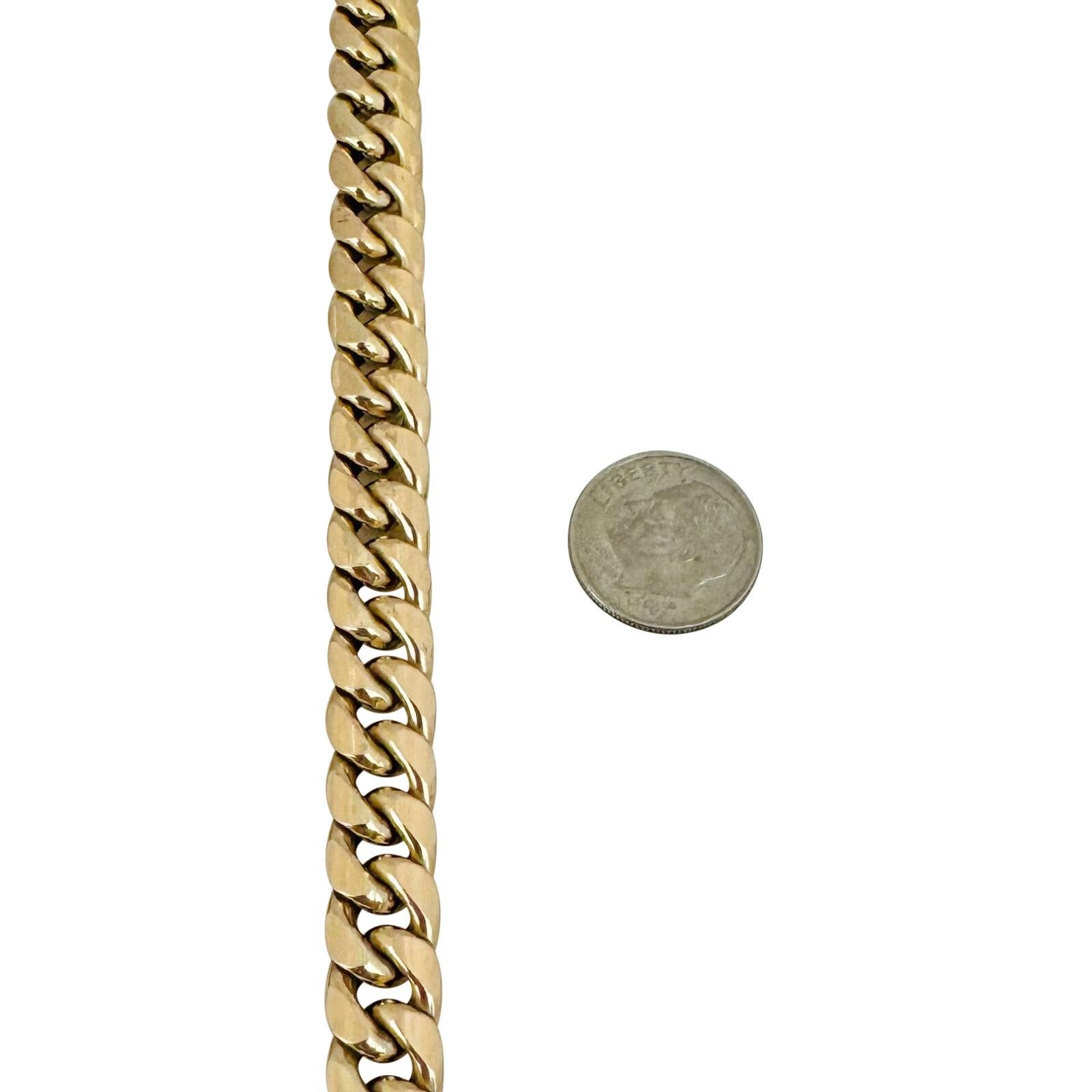 10 Karat Gelbgold Hohl, dicke kubanische Gliederkette Halskette 2