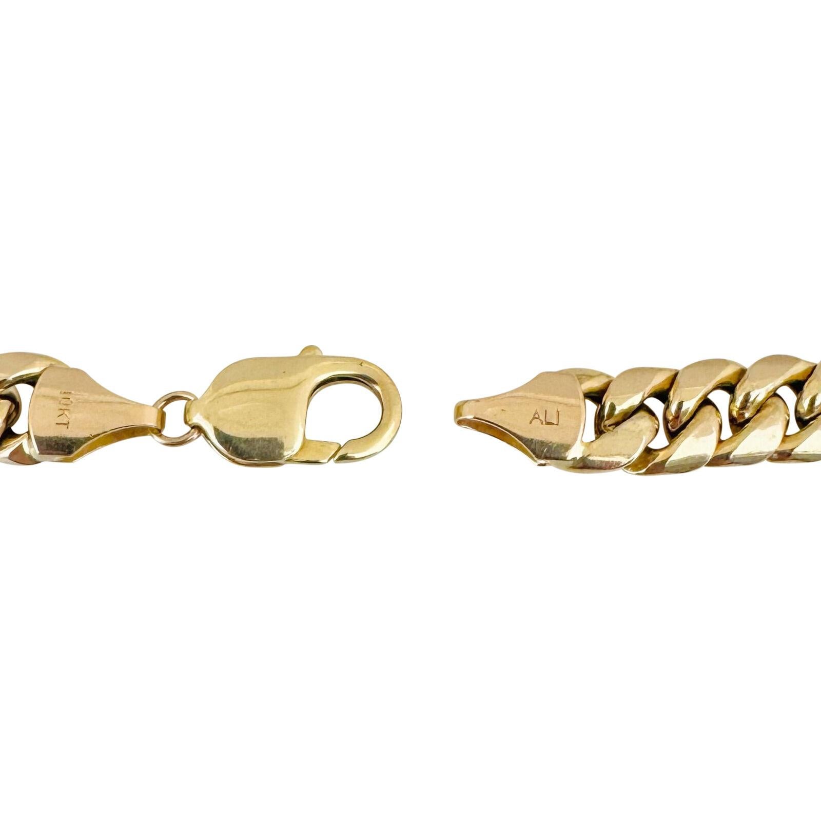 10 Karat Gelbgold Hohl, dicke kubanische Gliederkette Halskette 3