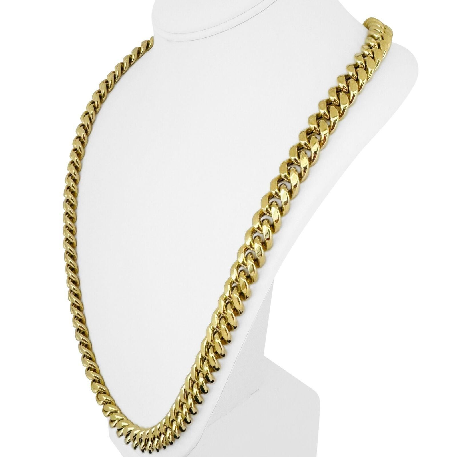 10k Yellow Gold 88g Hollow Thick 11mm Long Cuban Link Chain Necklace 30