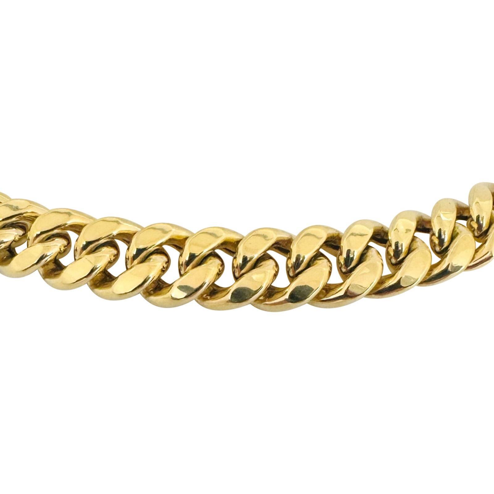 10 Karat Yellow Gold Hollow Thick Long Cuban Link Chain Necklace  In Good Condition In Guilford, CT