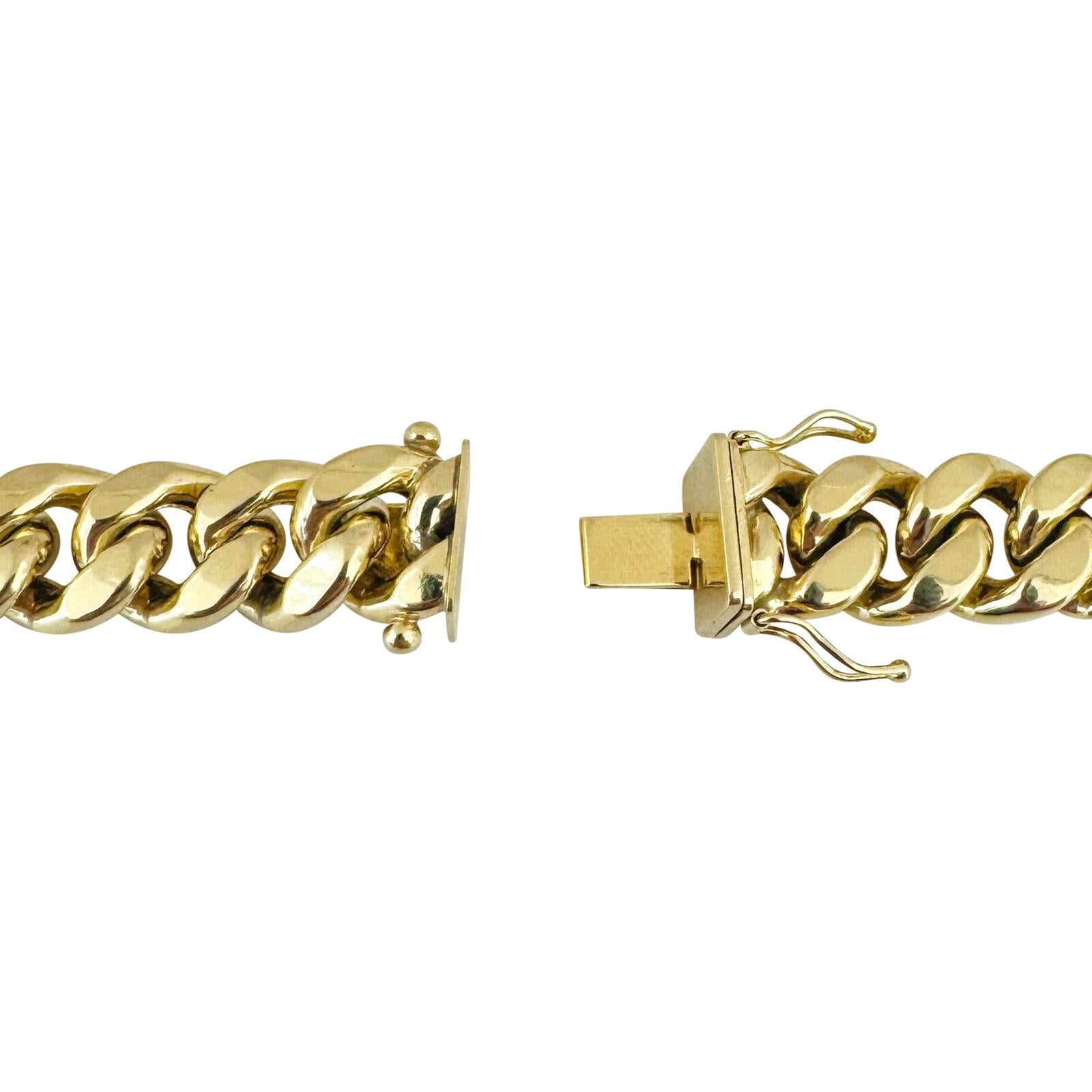 10 Karat Yellow Gold Hollow Thick Long Cuban Link Chain Necklace  2