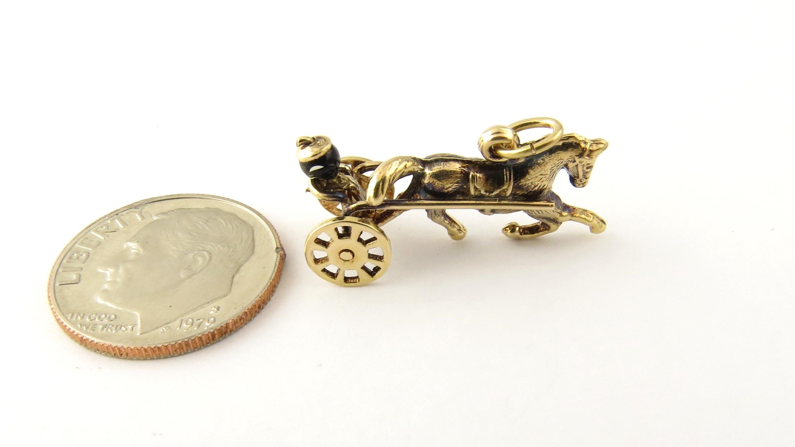10 Karat Yellow Gold Horse and Sulky with Driver Charm 4