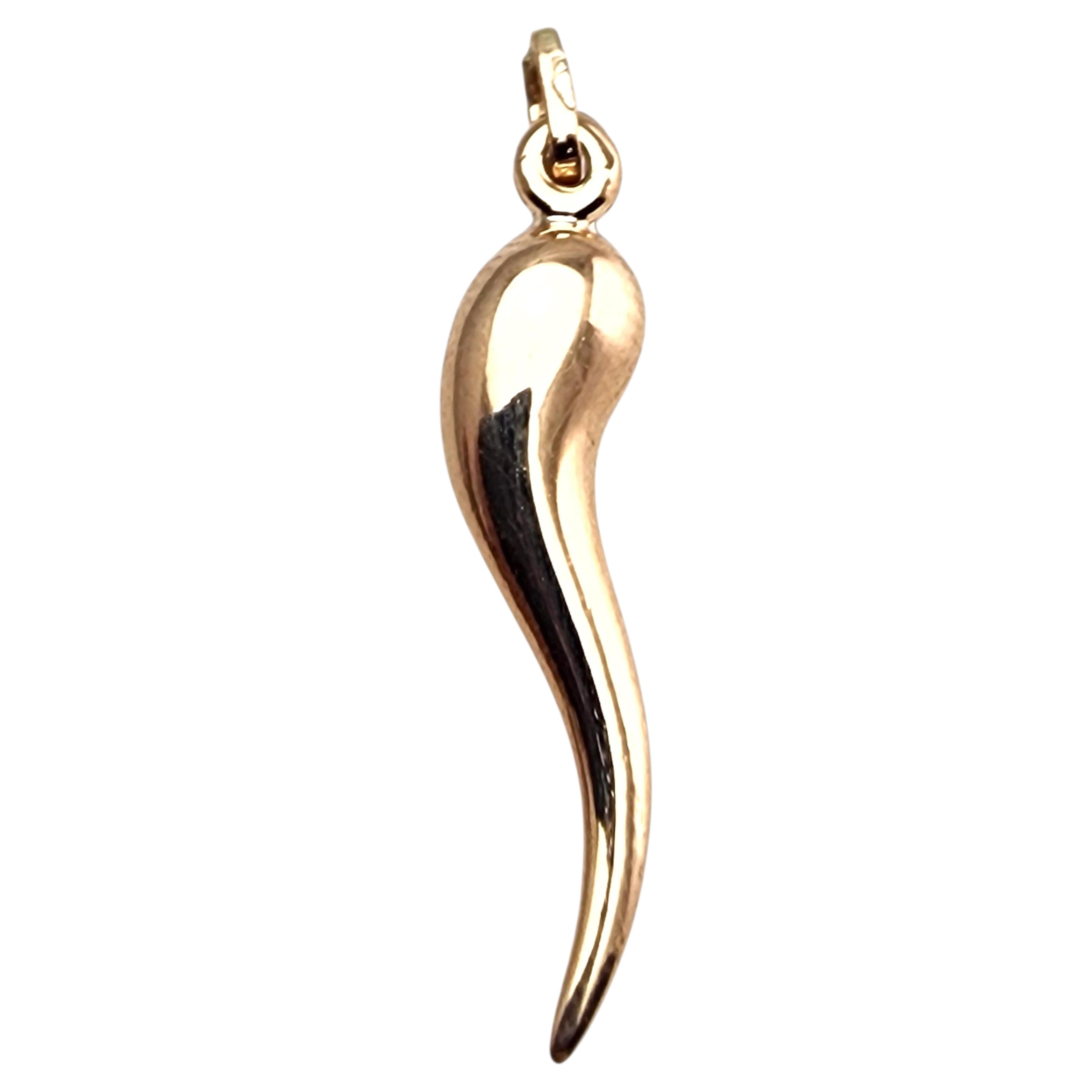 10 Karat Gelbgold Italienisch Horn Anhänger #24236