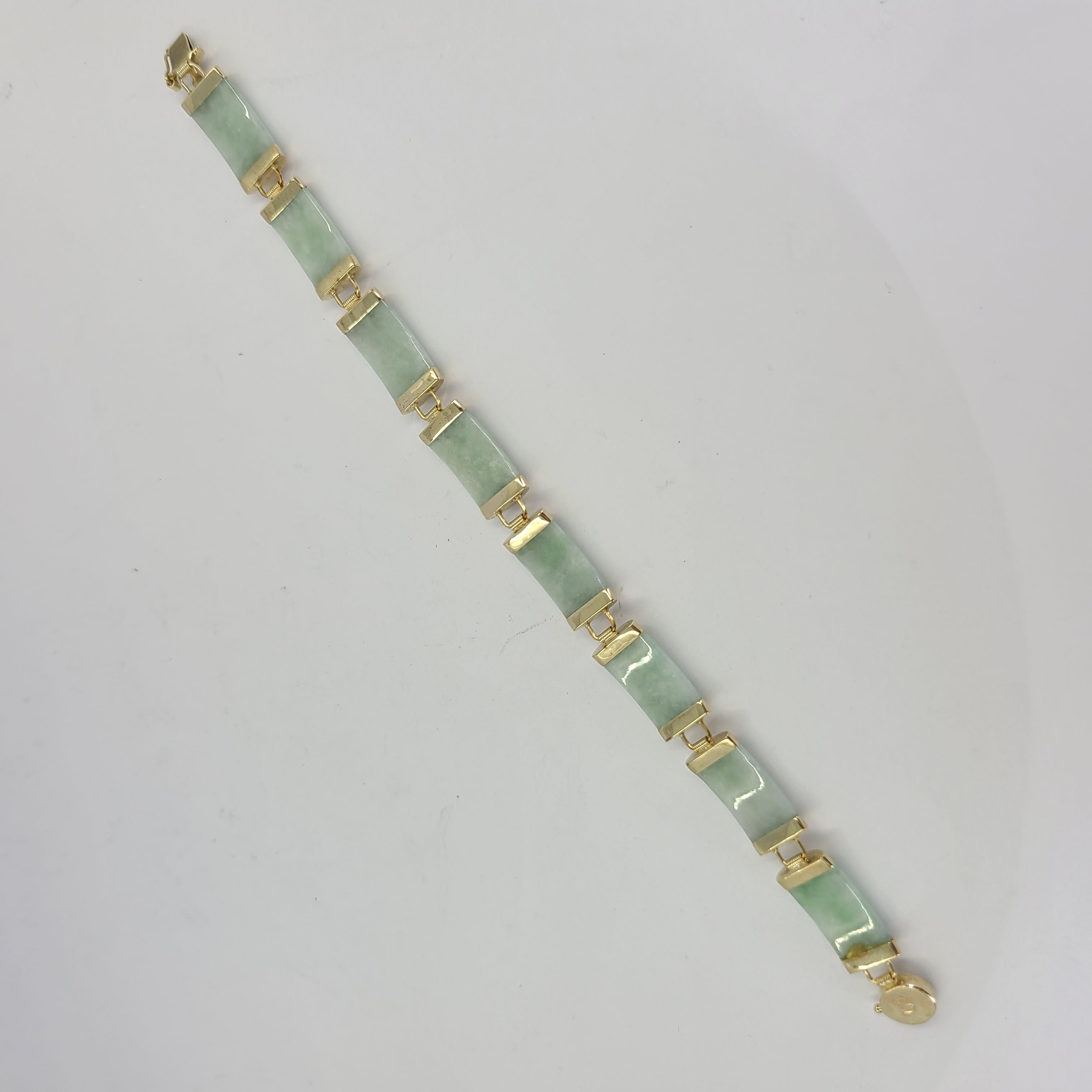 jade bracelet with gold clasp