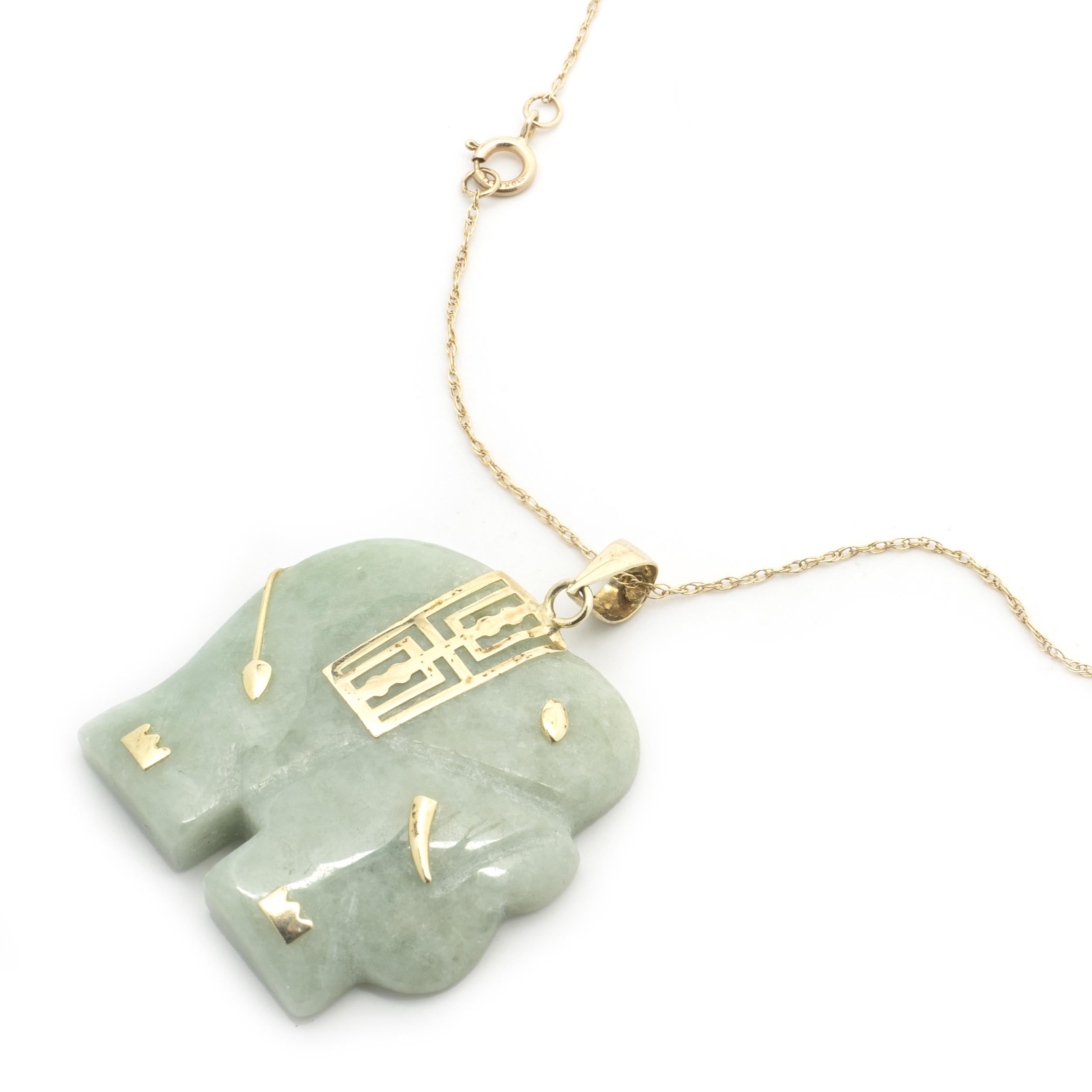 jade elephant pendant