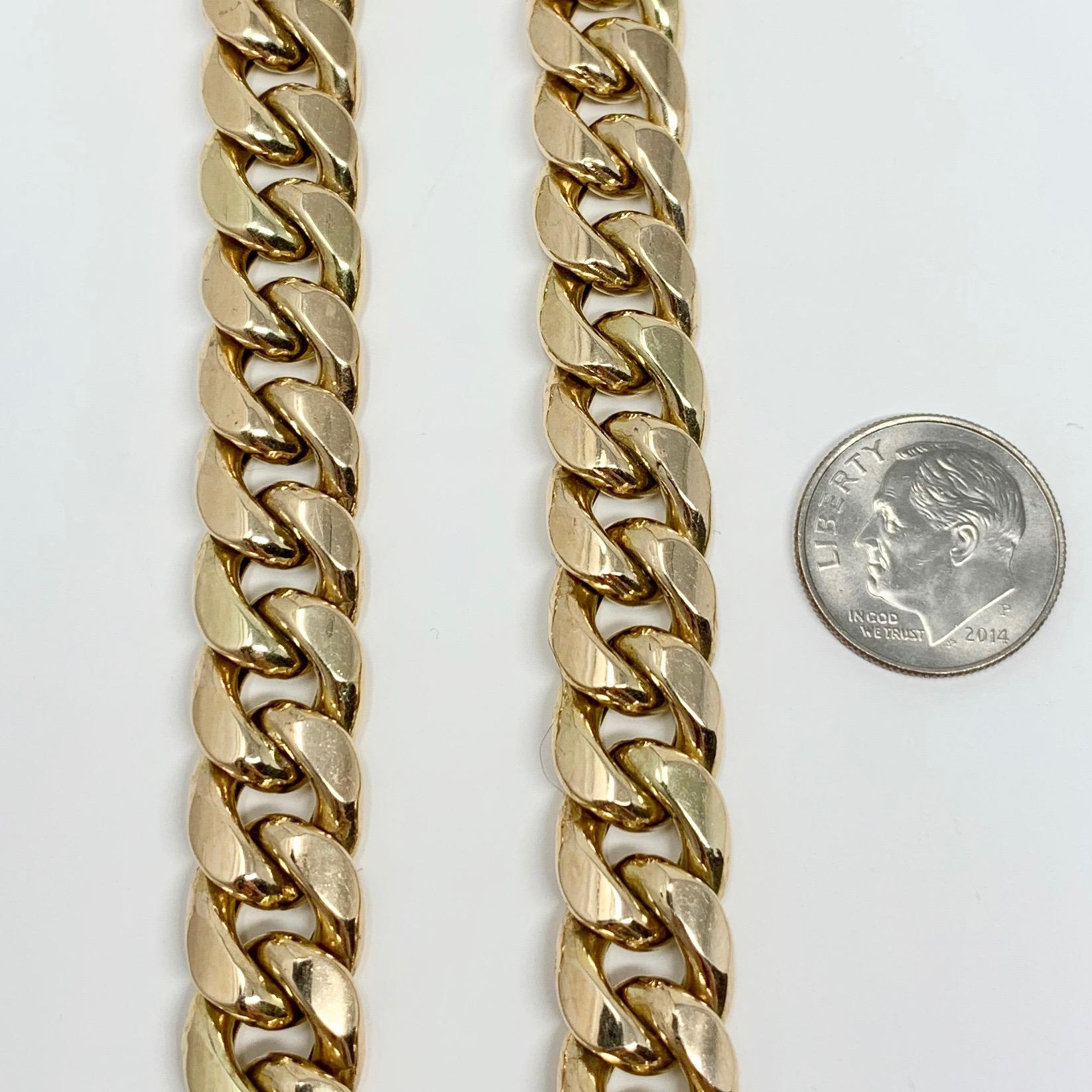 10 Karat Yellow Gold Men's Cuban Curb Link Chain Necklace 1