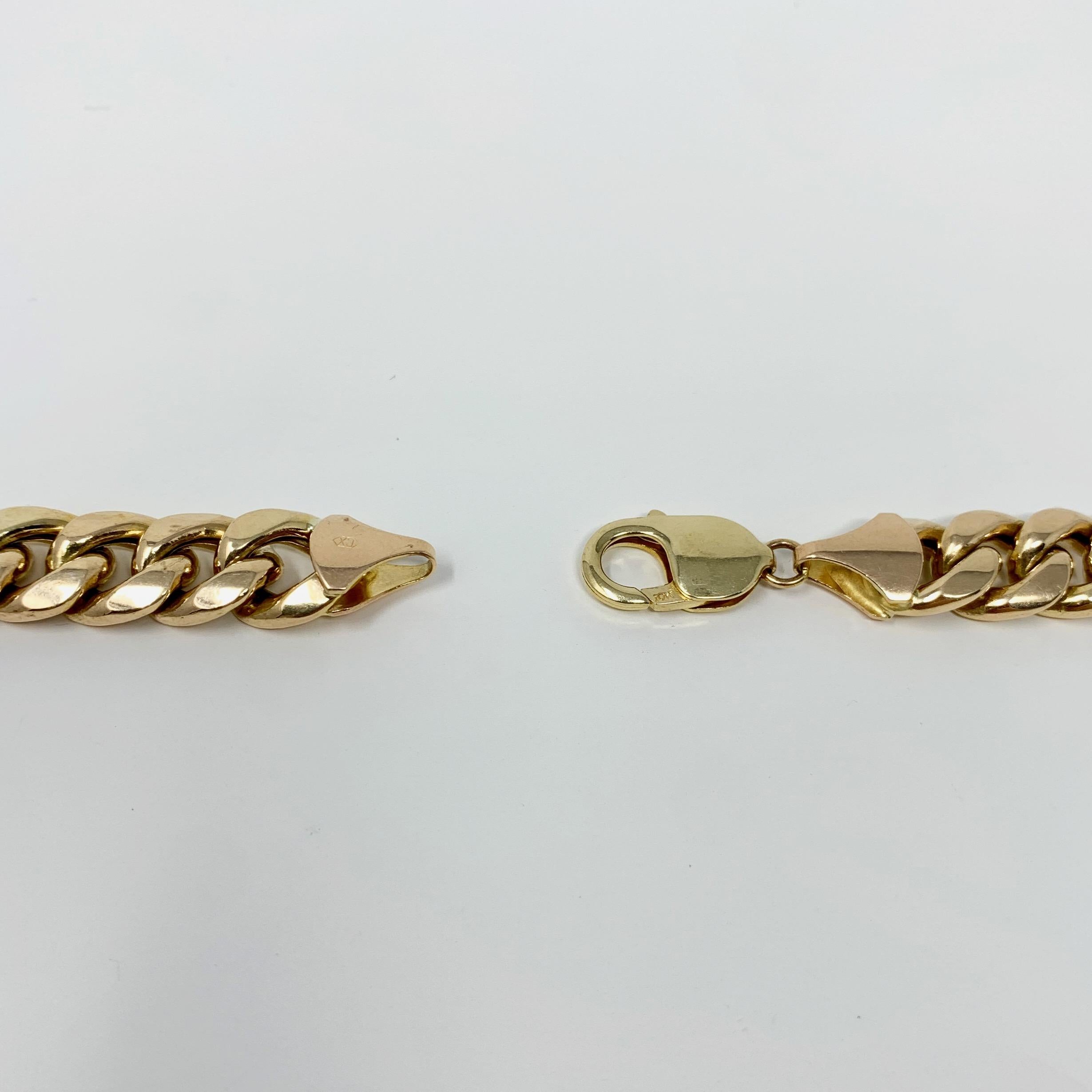 10 Karat Yellow Gold Men's Cuban Curb Link Chain Necklace 3