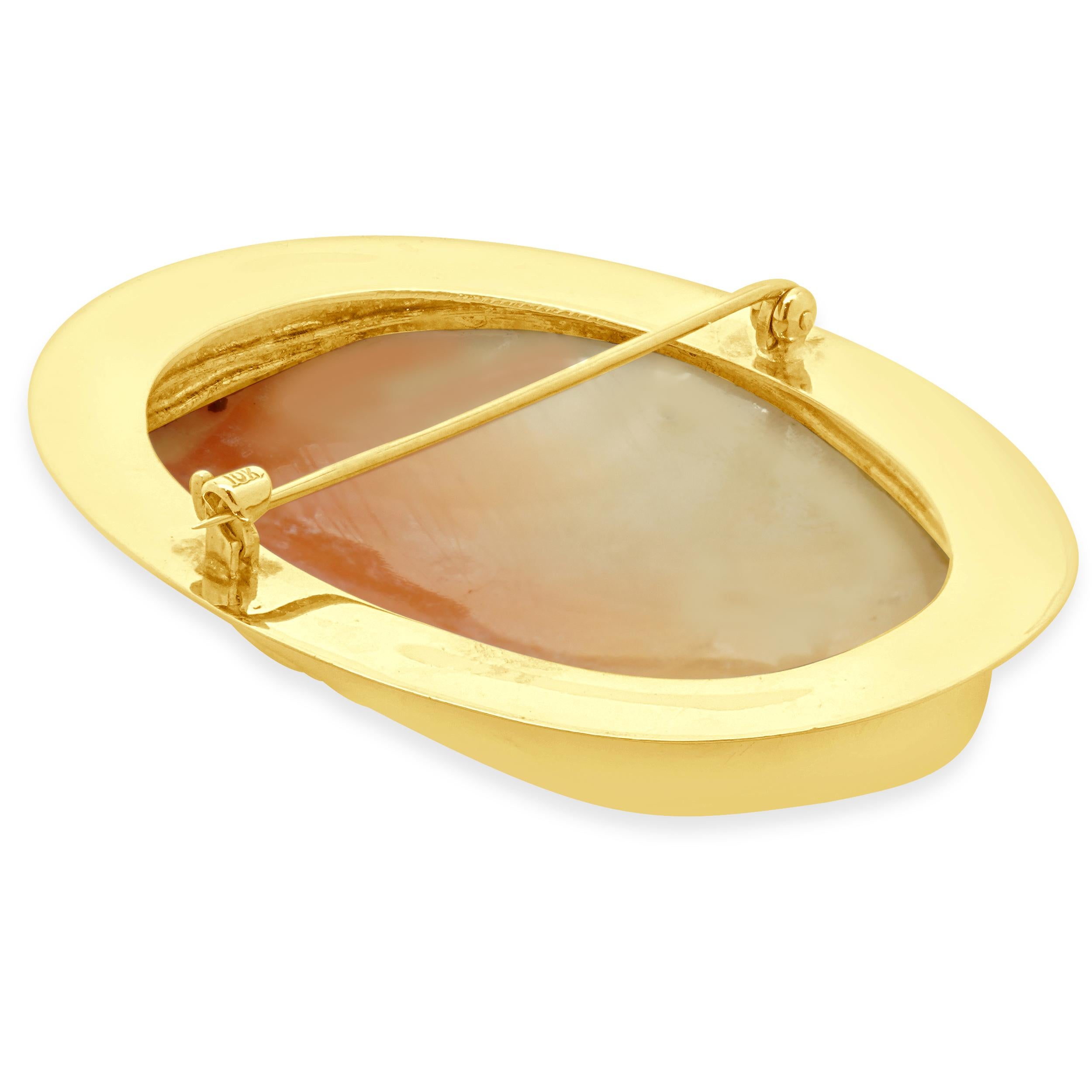 Broche Camafeo Busto Desnudo Oro Amarillo 10 Kilates en Excelente estado para la venta en Scottsdale, AZ